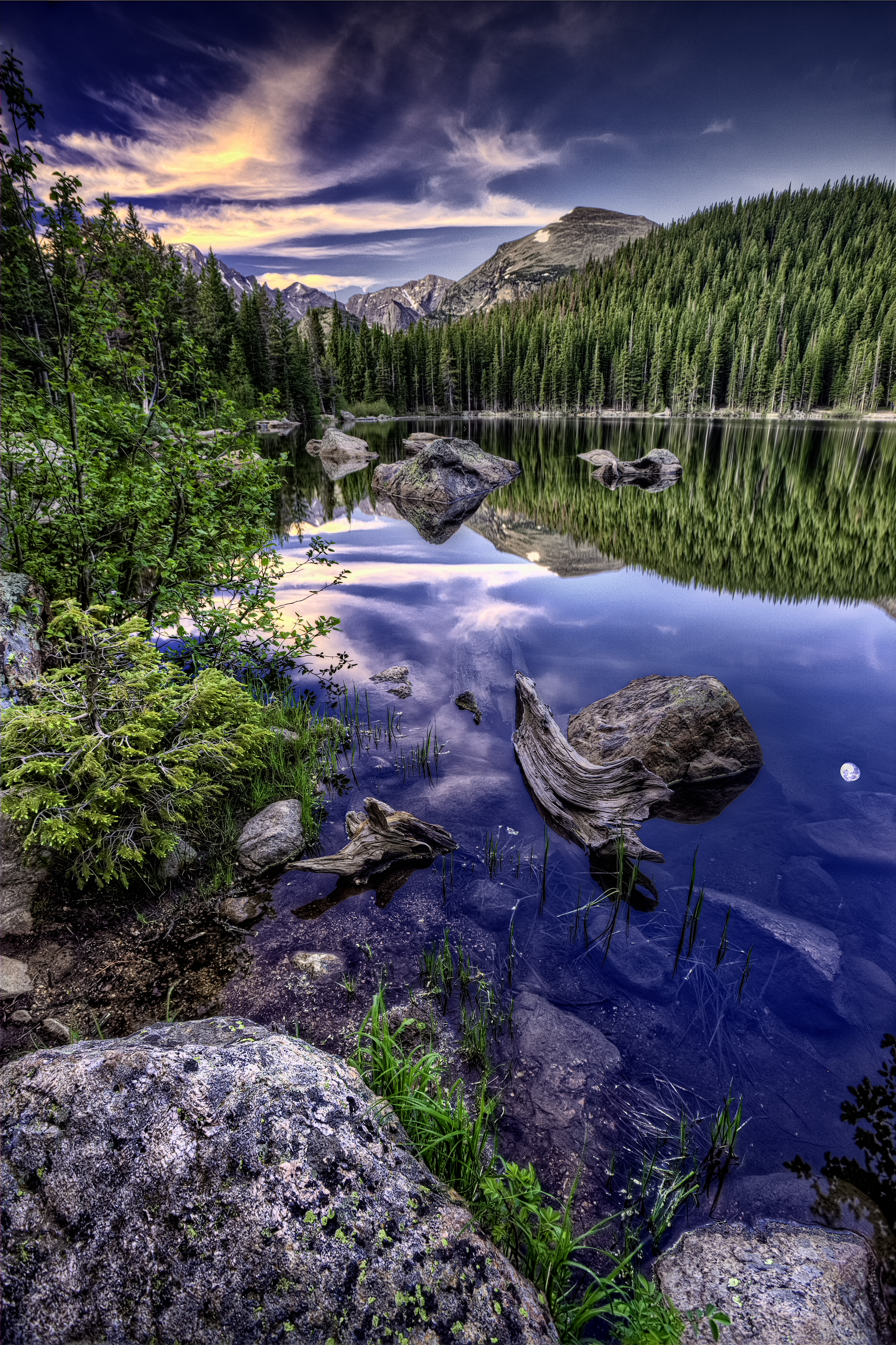 Wallpapers Rocky Mountain National Park Bear Lake sunset on the desktop