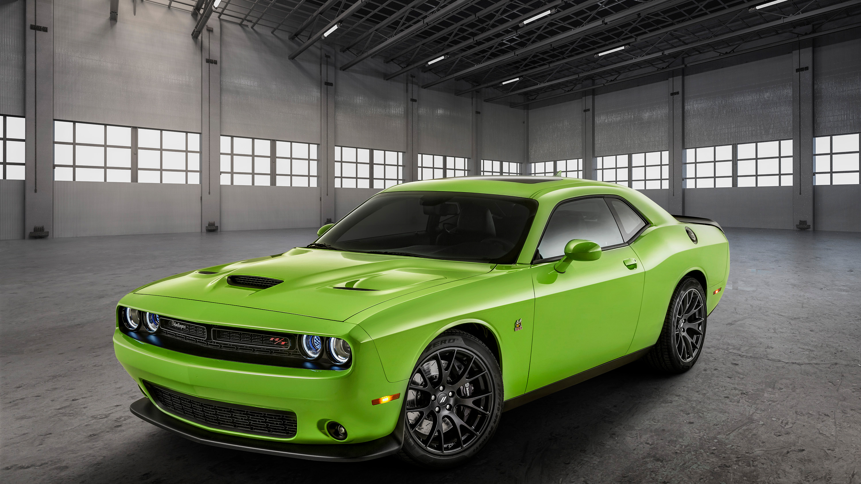 The Dodge Charger is a lettuce-colored