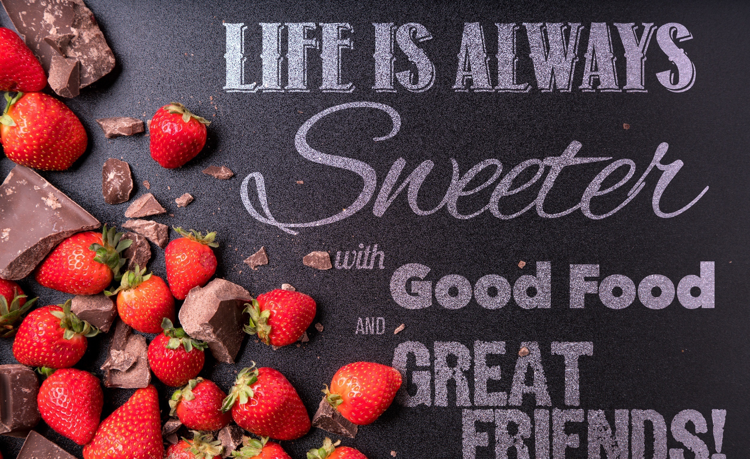 Wallpapers inscription berries strawberries on the desktop