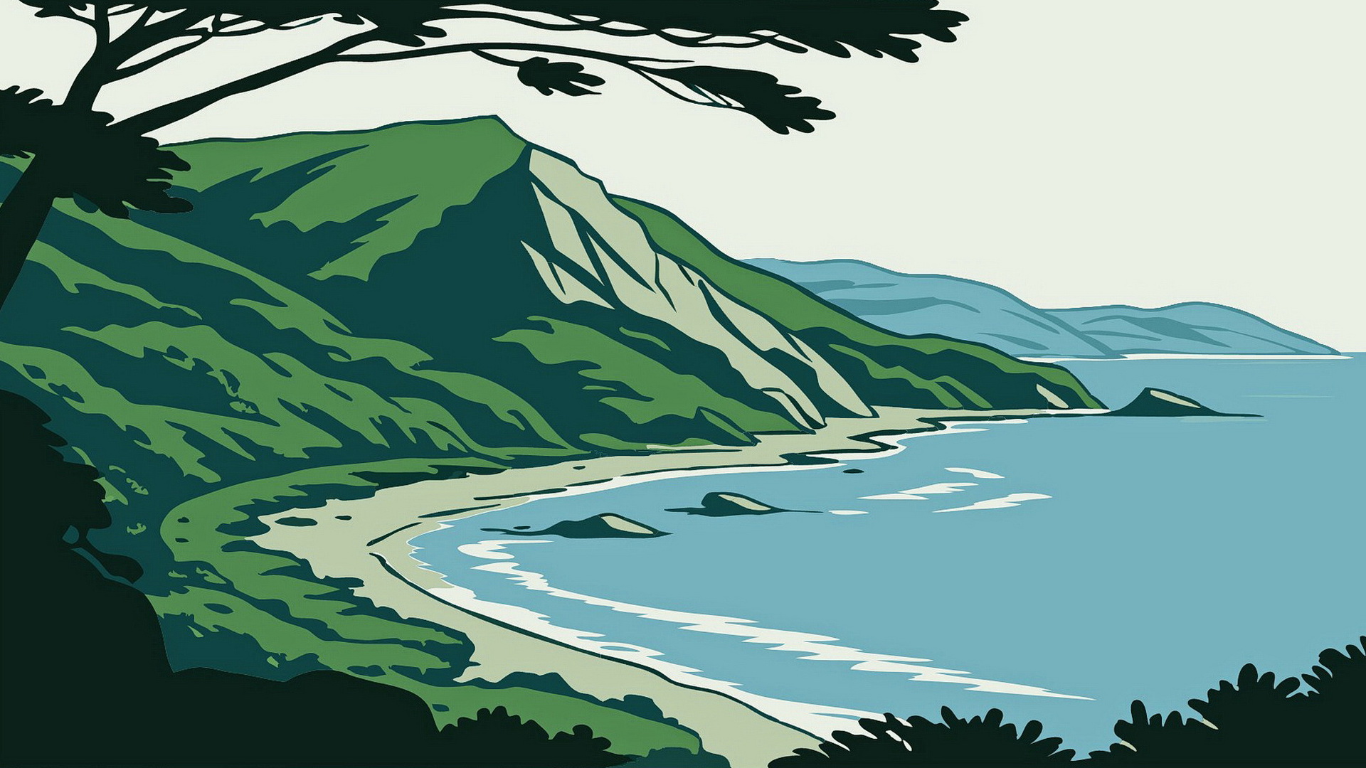 Бесплатное фото Минималистический пейзаж