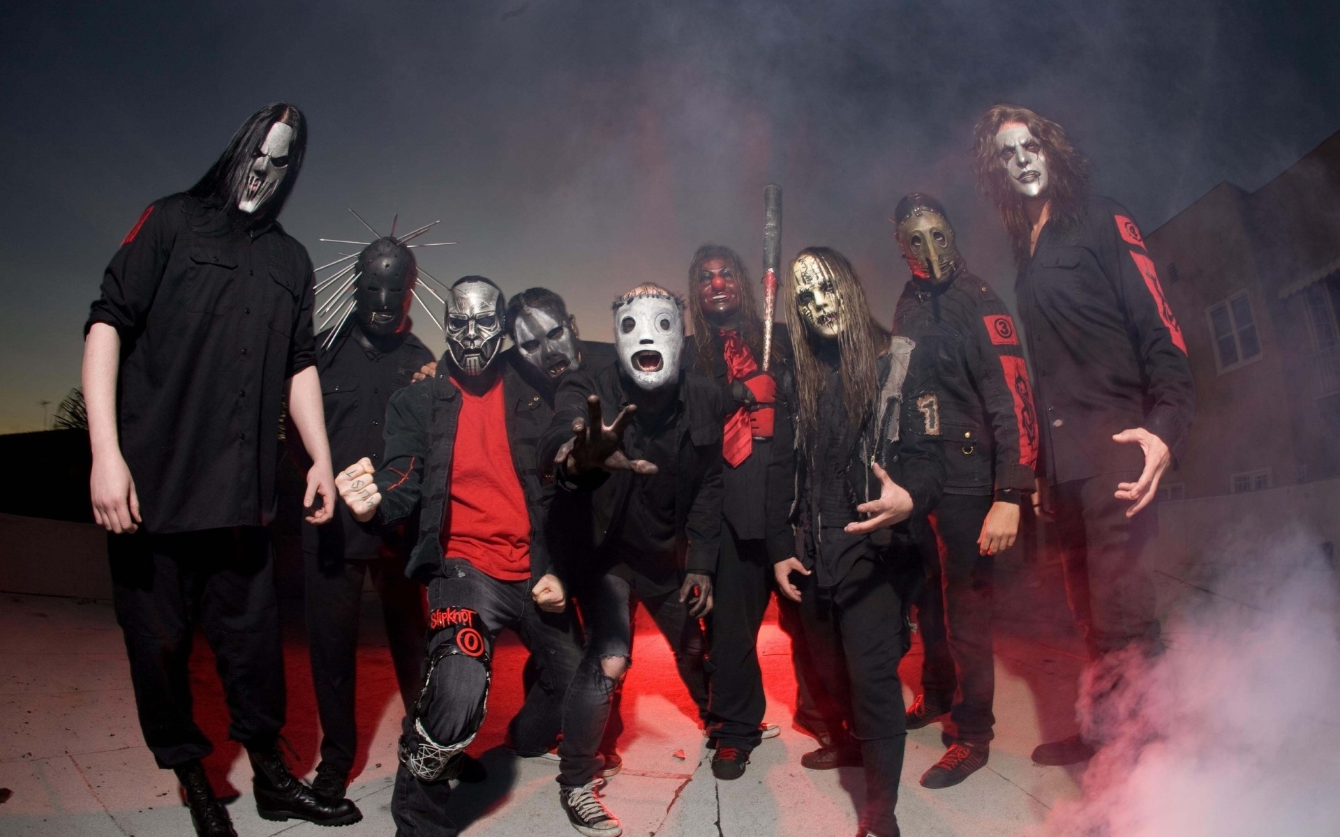 Обои на открытом воздухе группа Slipknot на рабочий стол