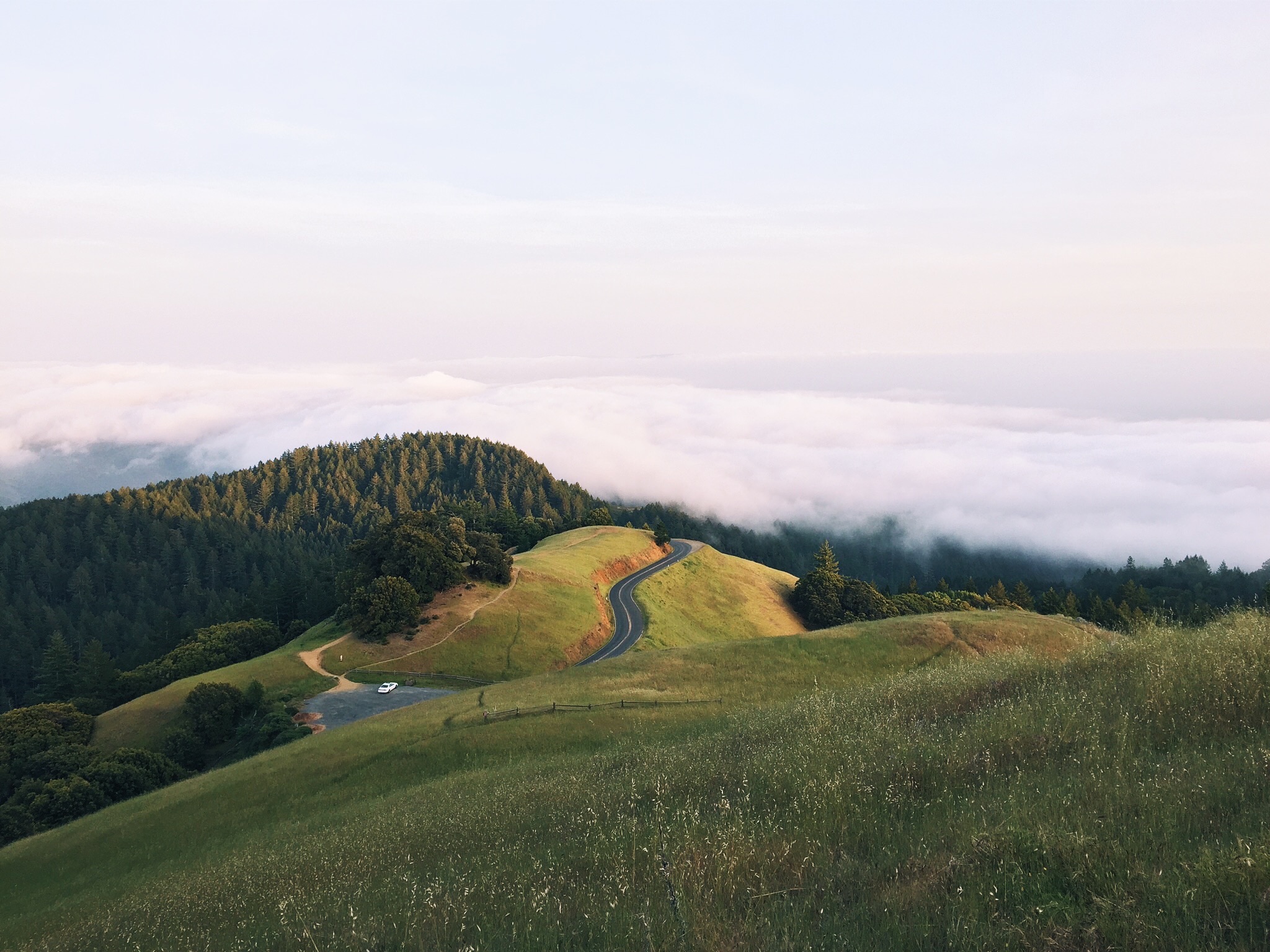 Free photo A highway through the hills