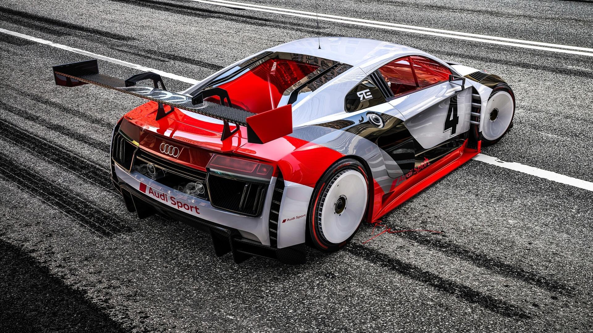 Sporty audi r8 rear view · 1920x1080 Full HD free photo from axebourne ...