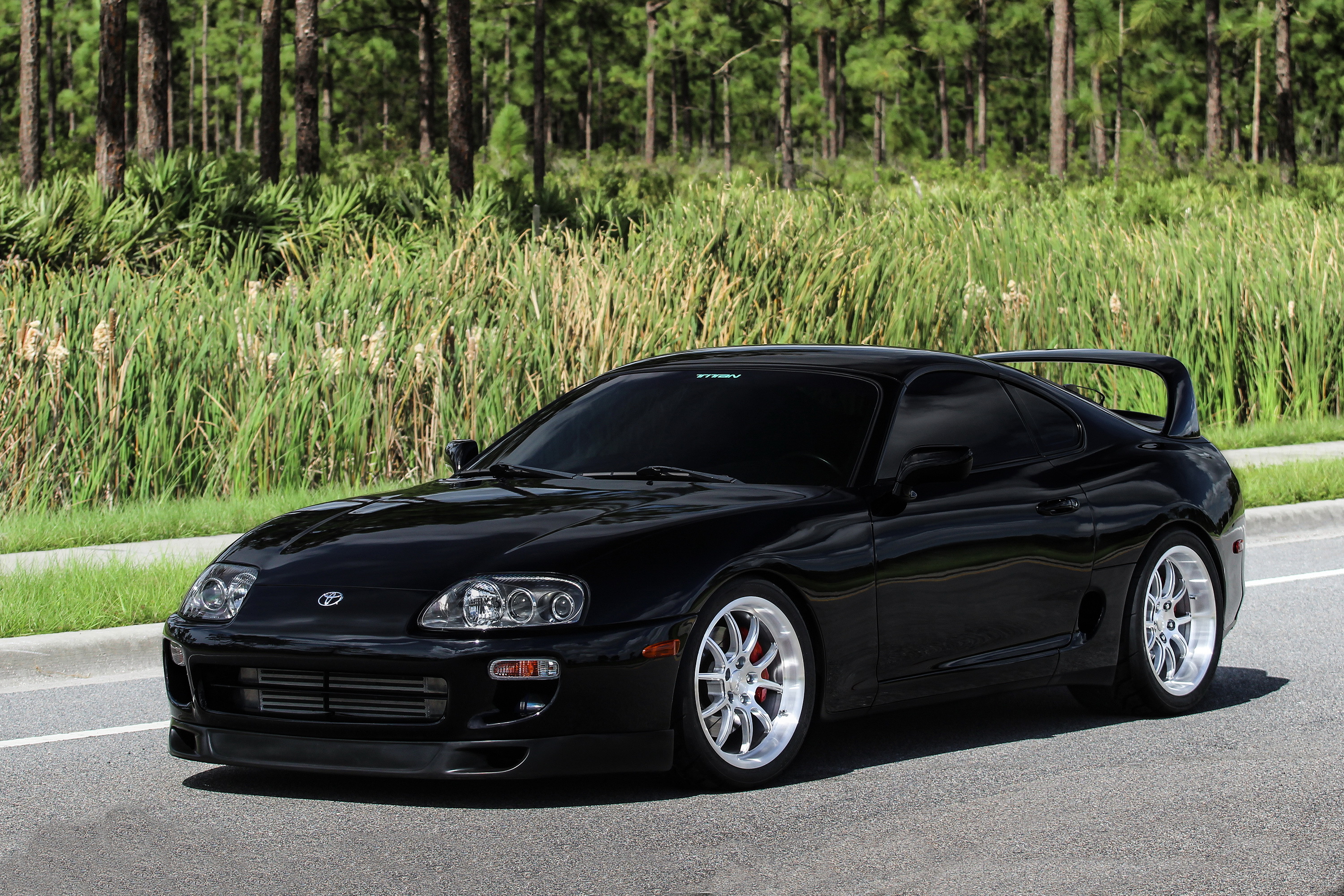 Free photo Tinted Toyota Supra in black color