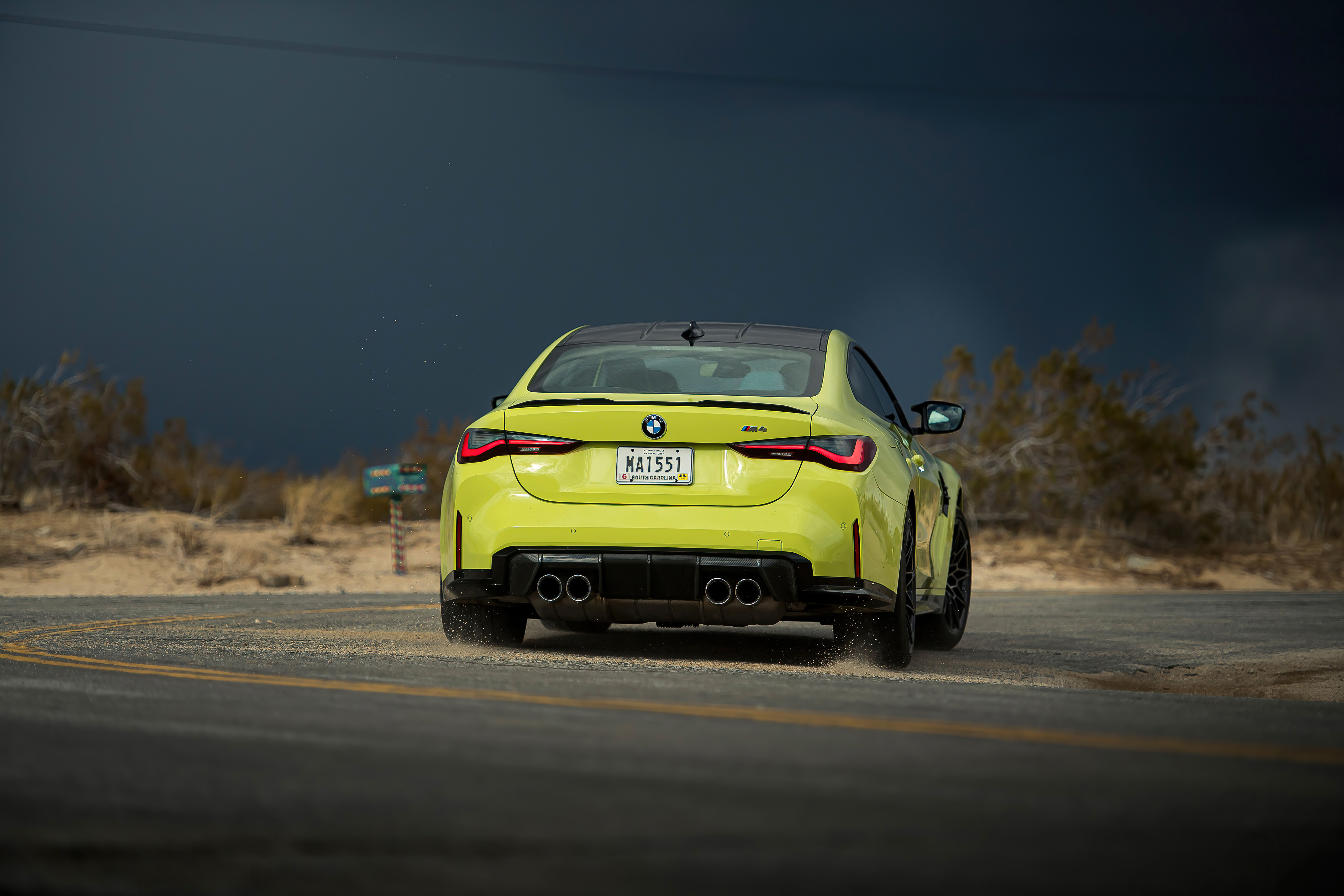 Free photo Lemon BMW M4 rear view