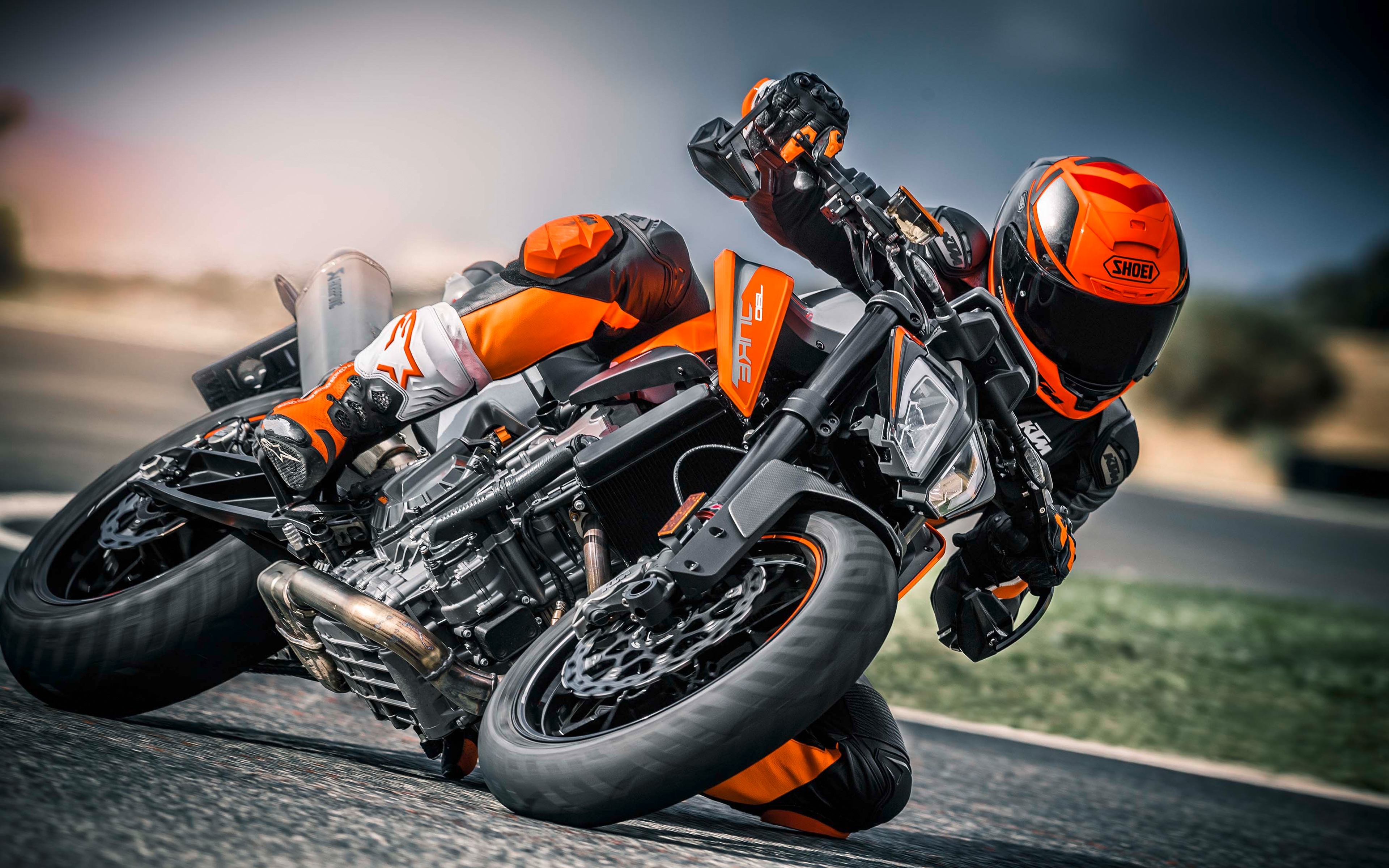 桌面上的壁纸KTM 790 Duke 橘色 摩托车