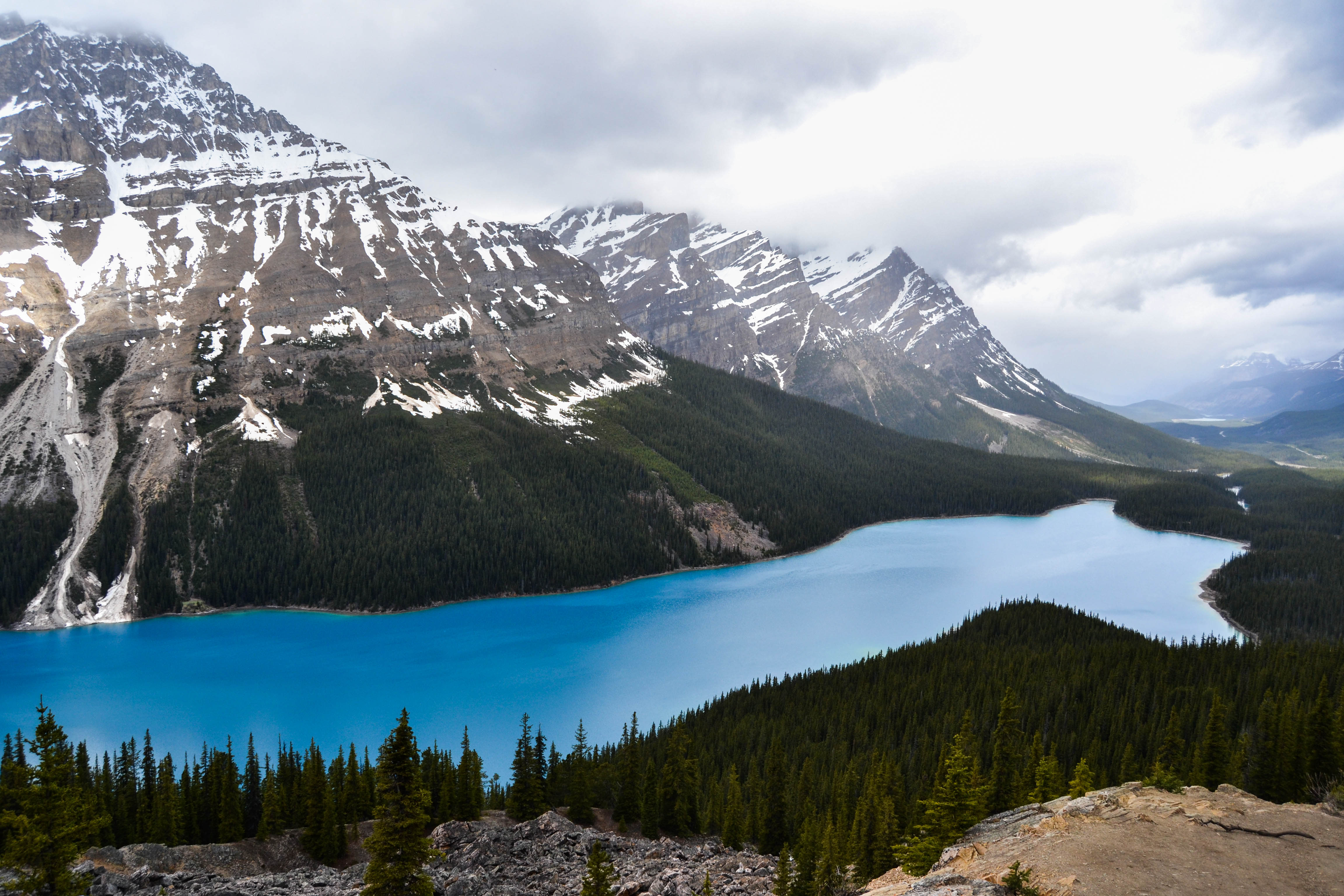 Wallpapers Banff National Park Lake Peyto rocks on the desktop