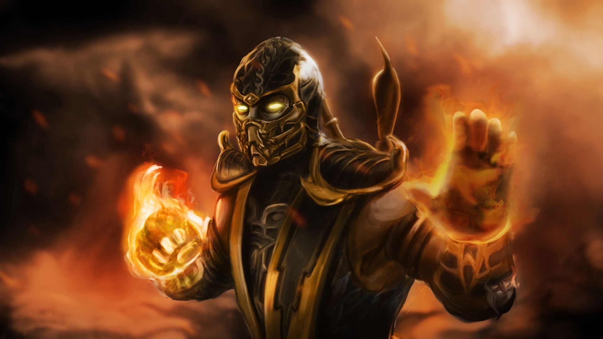 Wallpapers Mortal Kombat scorpion fist on the desktop