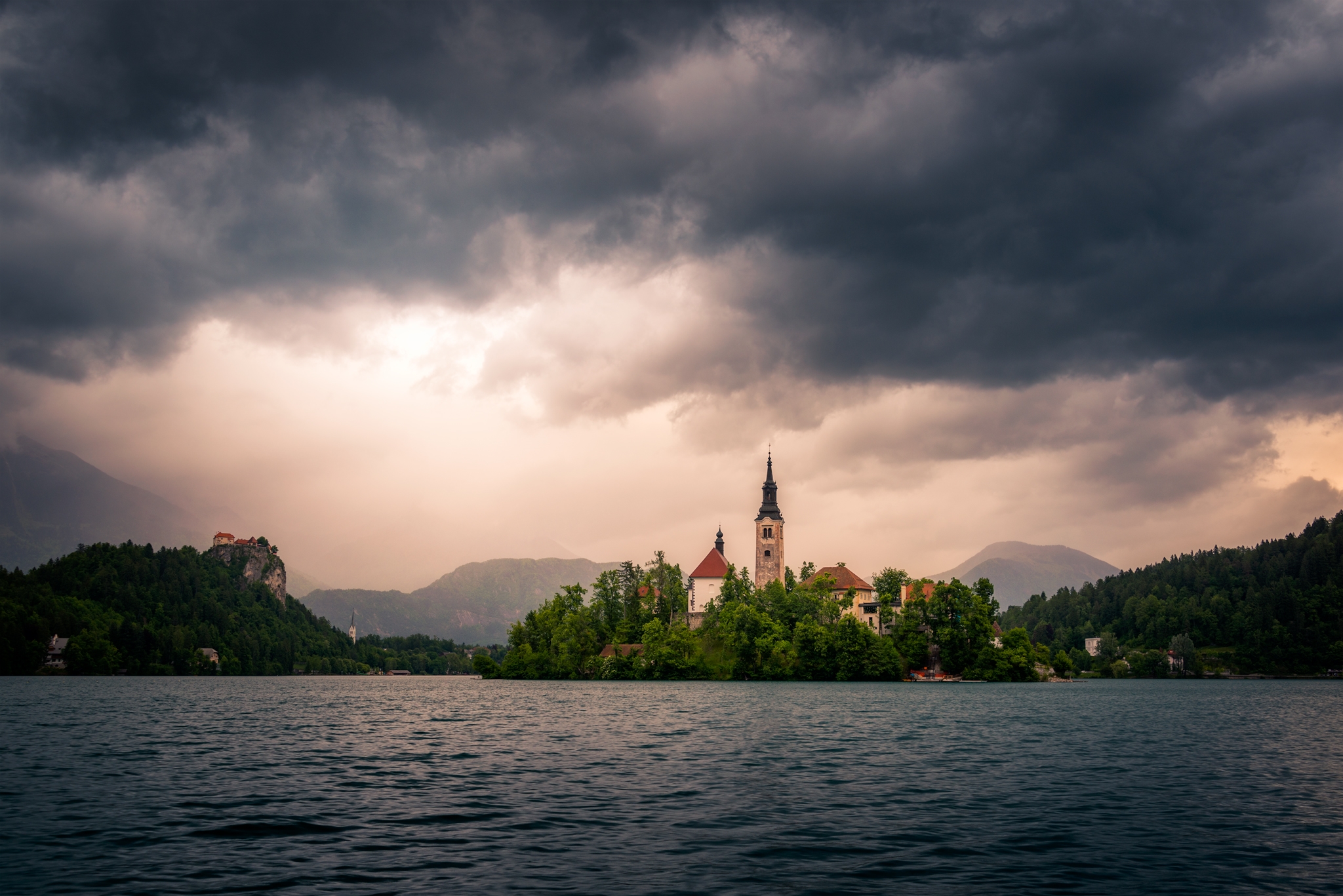 Wallpapers the Church of the assumption of Mary Bled island Church on the desktop