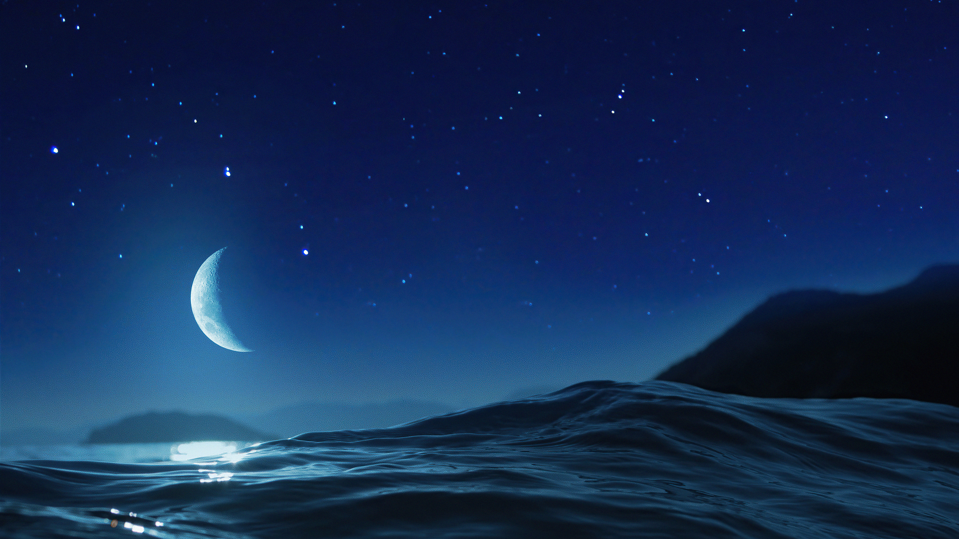 Wallpapers moon night ocean on the desktop