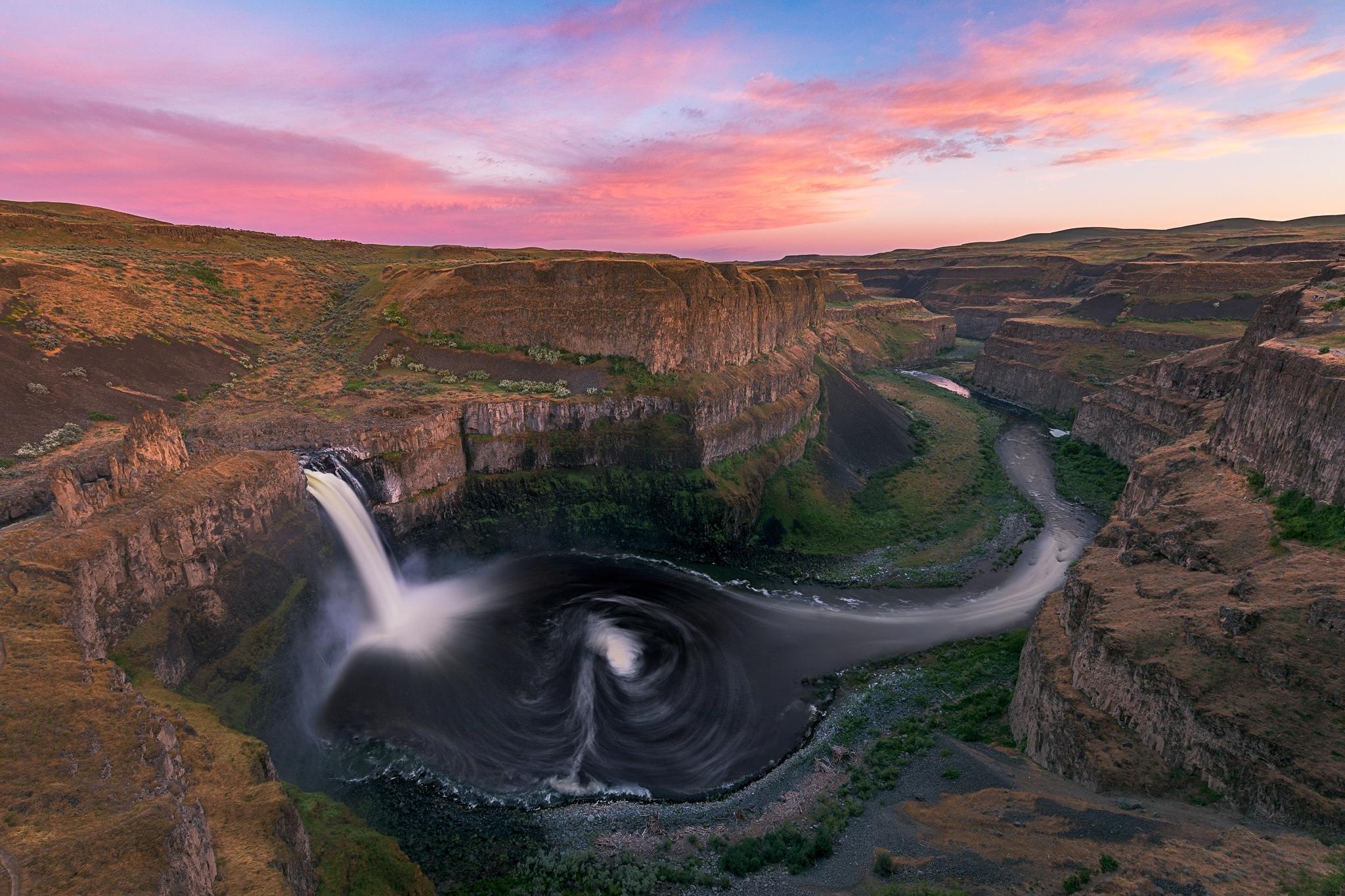 Обои Palouse Falls State Park Washington закат на рабочий стол