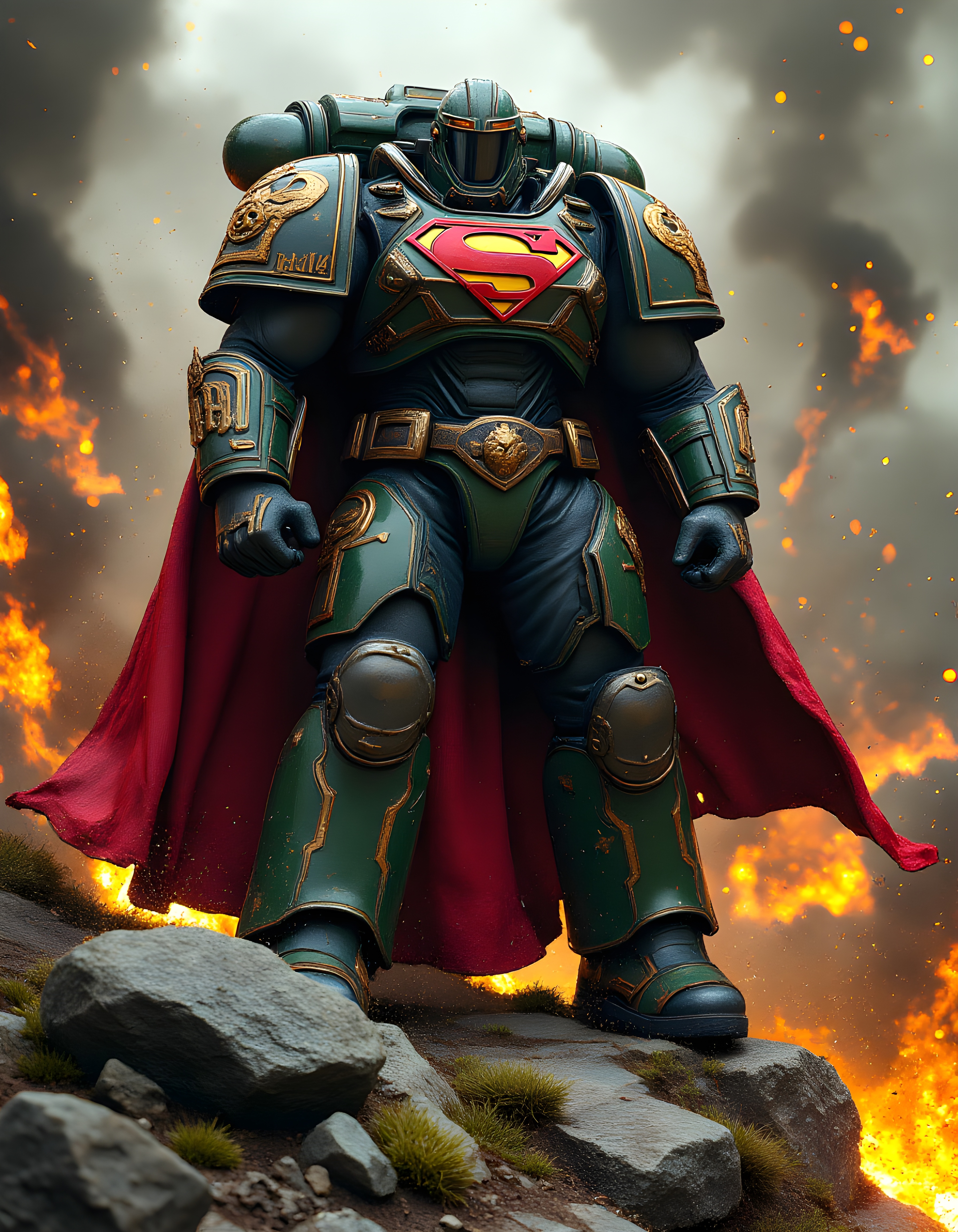 Бесплатное фото Супермен Warhammer 40000