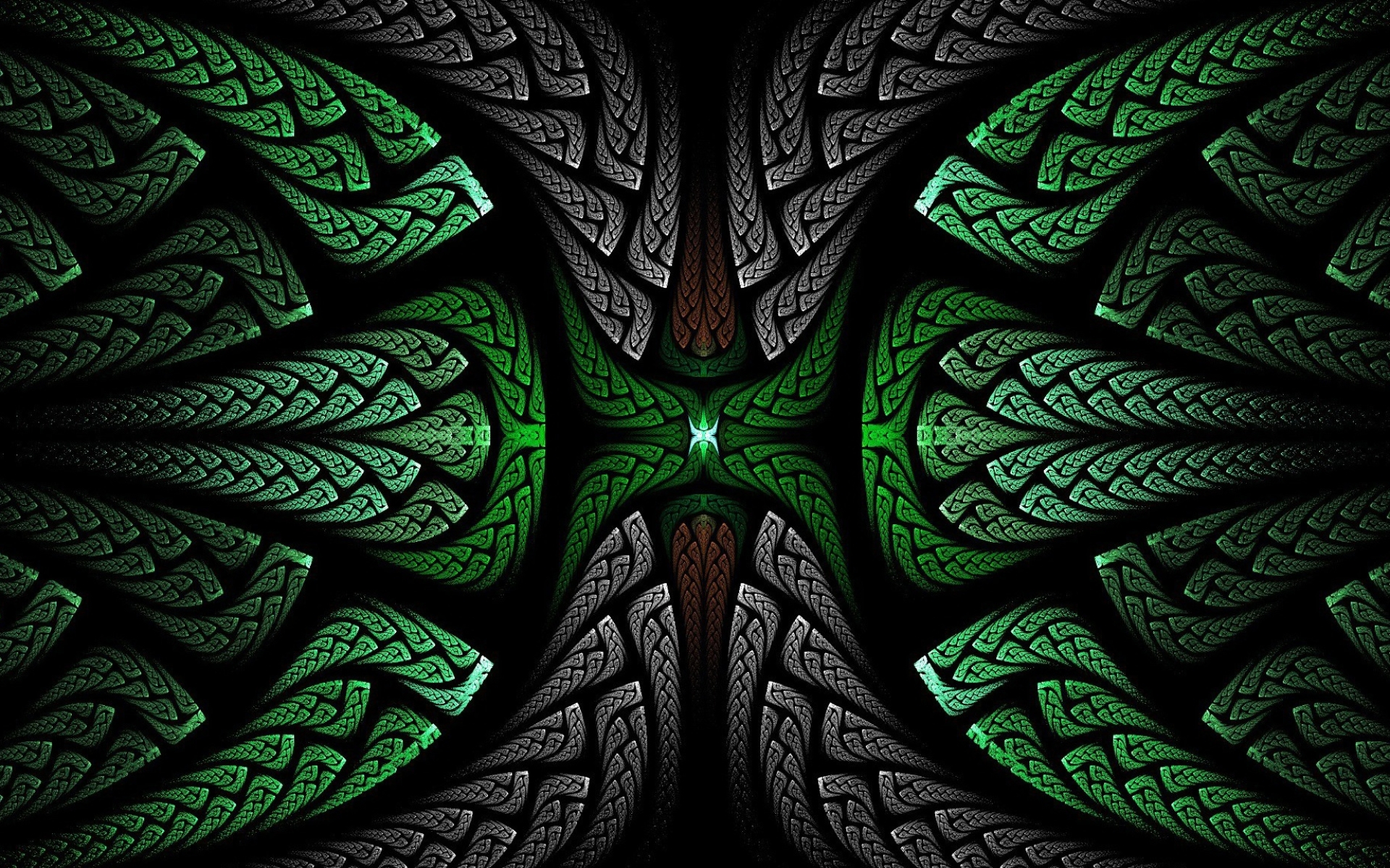 桌面上的壁纸绿色分形墙纸 模具 模式