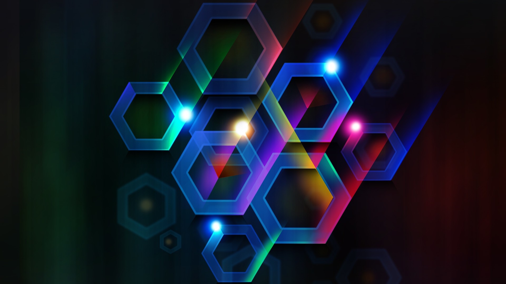 Wallpapers circles hexagons black background on the desktop