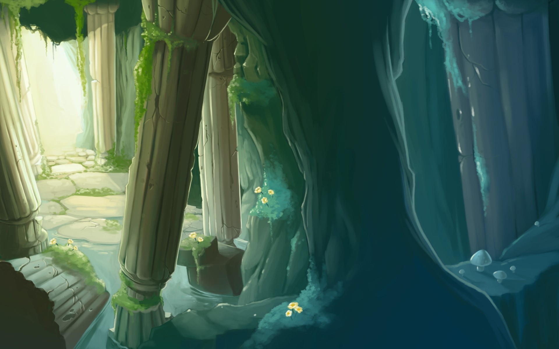 桌面上的壁纸幻想艺术 动画 水下