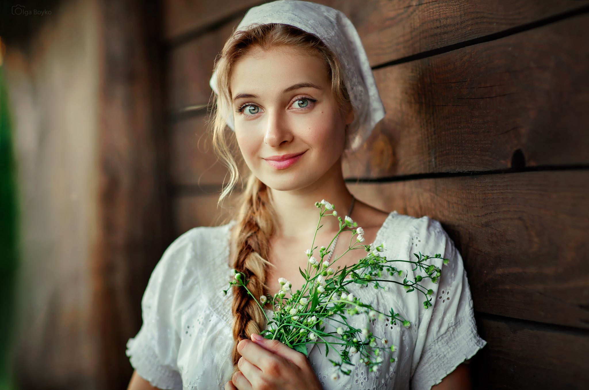 Wallpapers Olga Boyko flowers smiling on the desktop