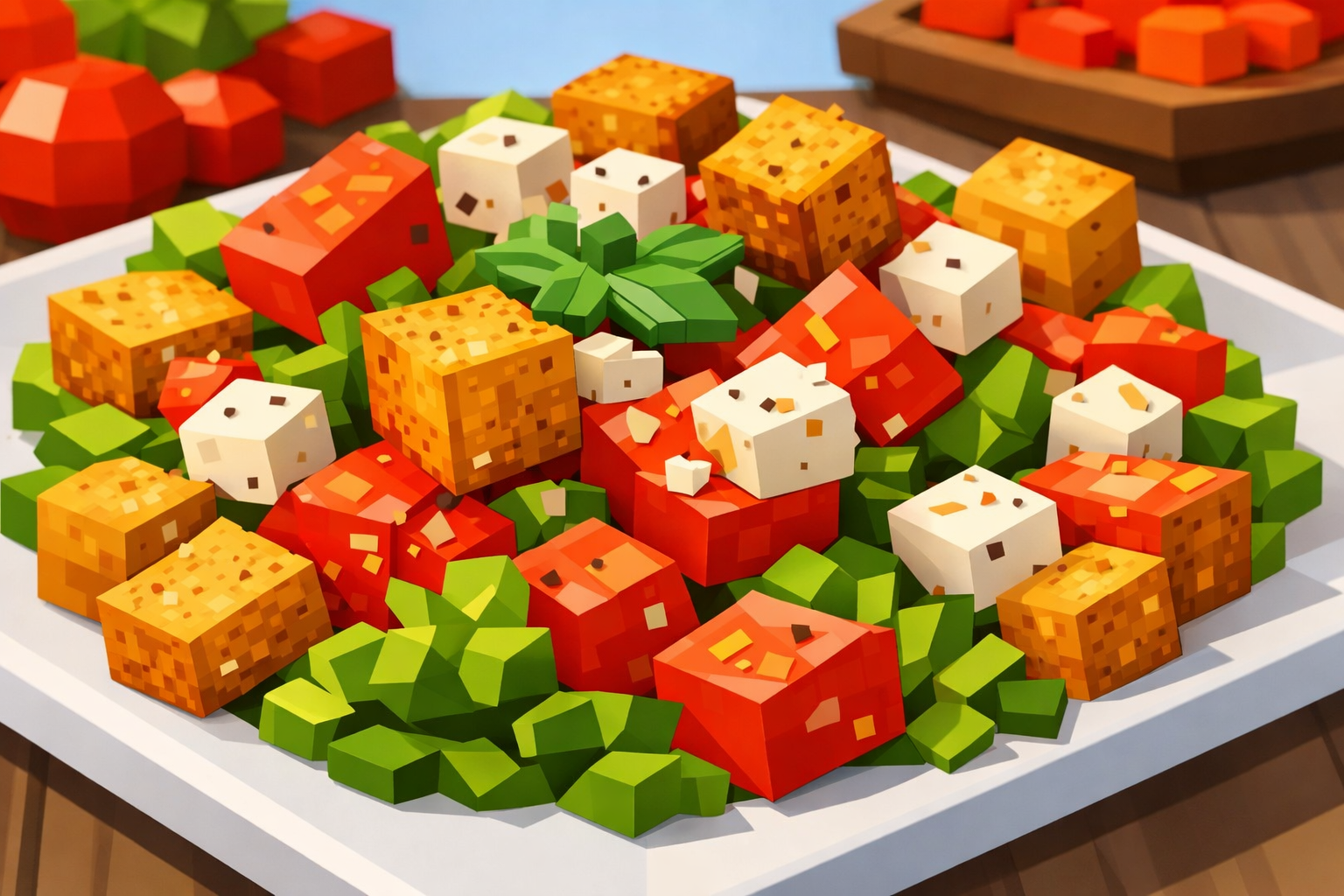 Бесплатная открытка Салат в стиле Роблокс.