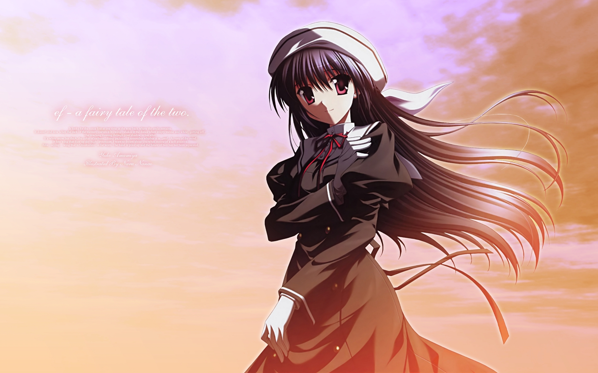 Wallpapers illustration an anime hair on the desktop