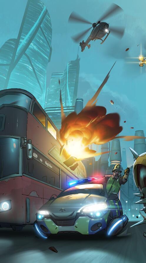 Обои Junkrat патруля патруля Roadhog наблюдение на рабочий стол