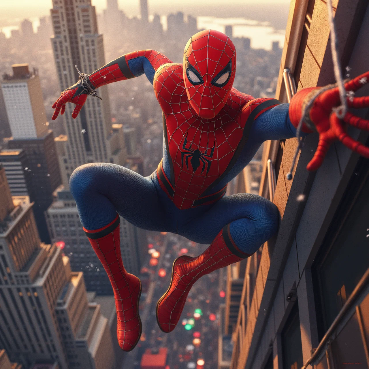 Фото Человек паук на фоне Нью-Йорка