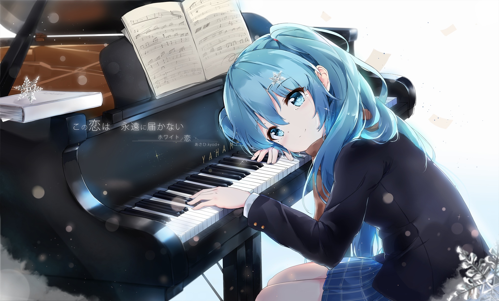 Wallpapers hatsune miku piano instrument on the desktop