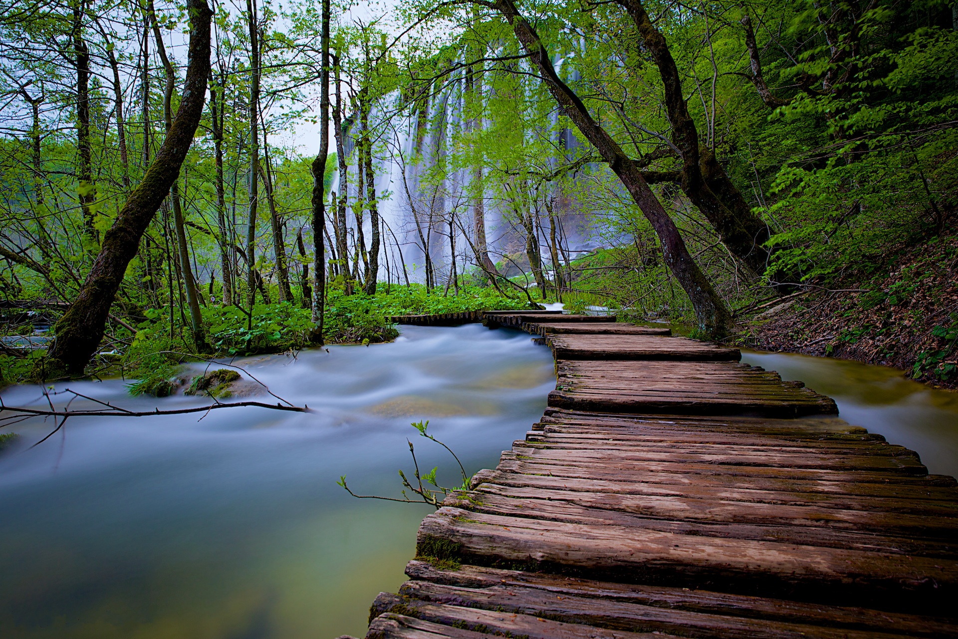 Wallpapers Plitvice Lakes National Park landscape Plitvice Lakes on the desktop