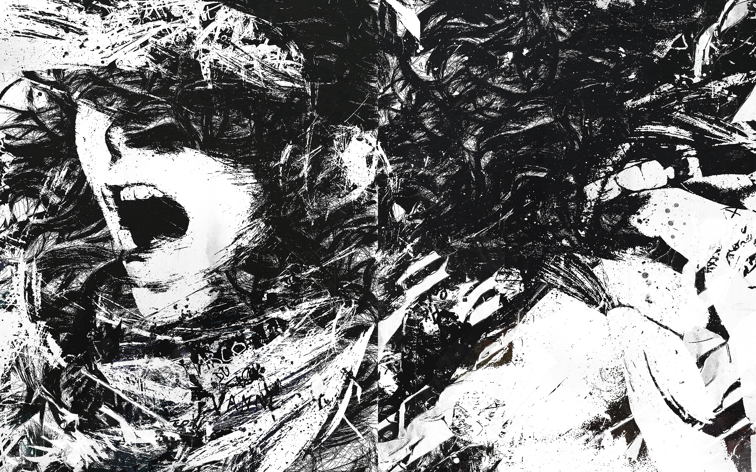 Обои лицо белый черный на рабочий стол