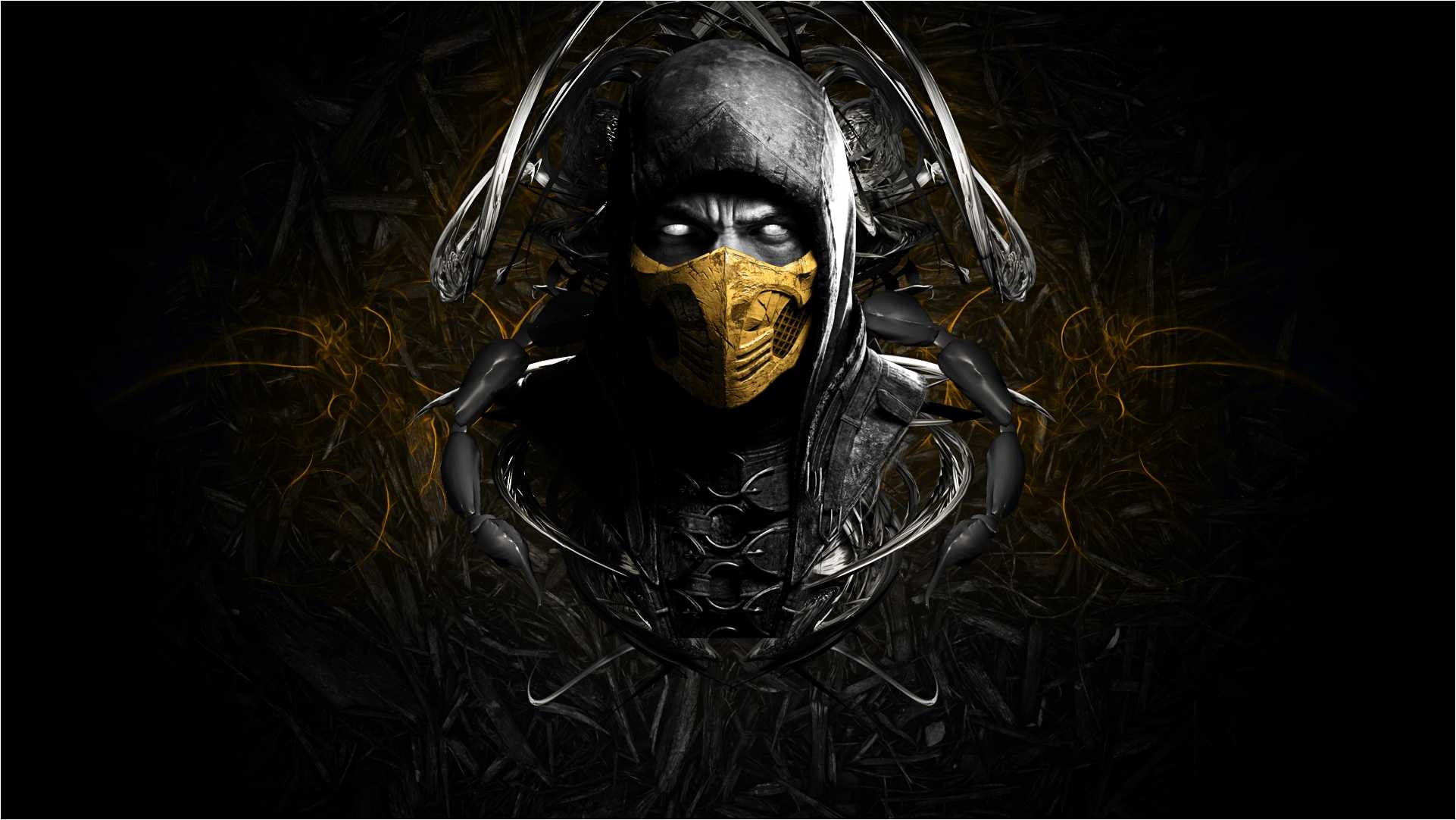 桌面上的壁纸mortal kombat x wallpaper 蝎 艺术品