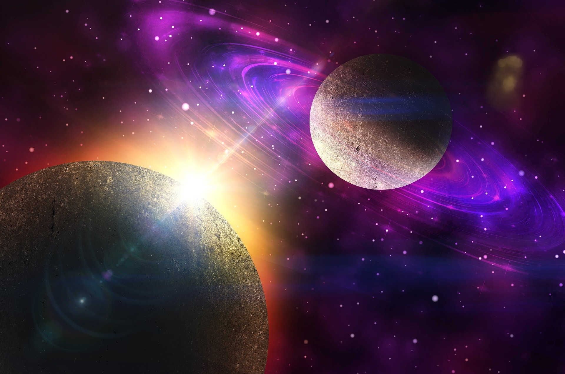 Wallpapers wallpaper planets ring system stars on the desktop