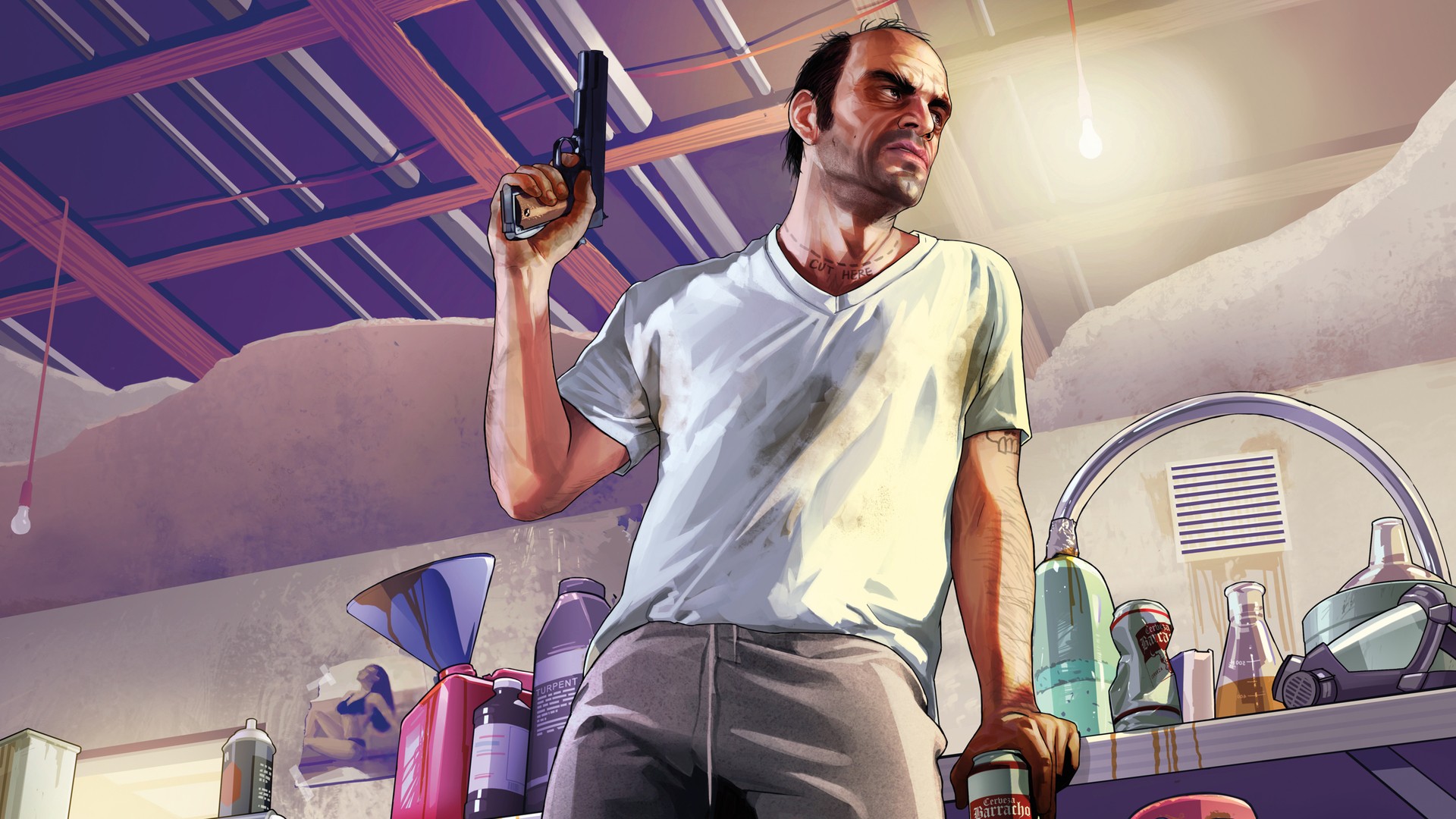 Wallpapers video games Grand Theft Auto V singing on the desktop