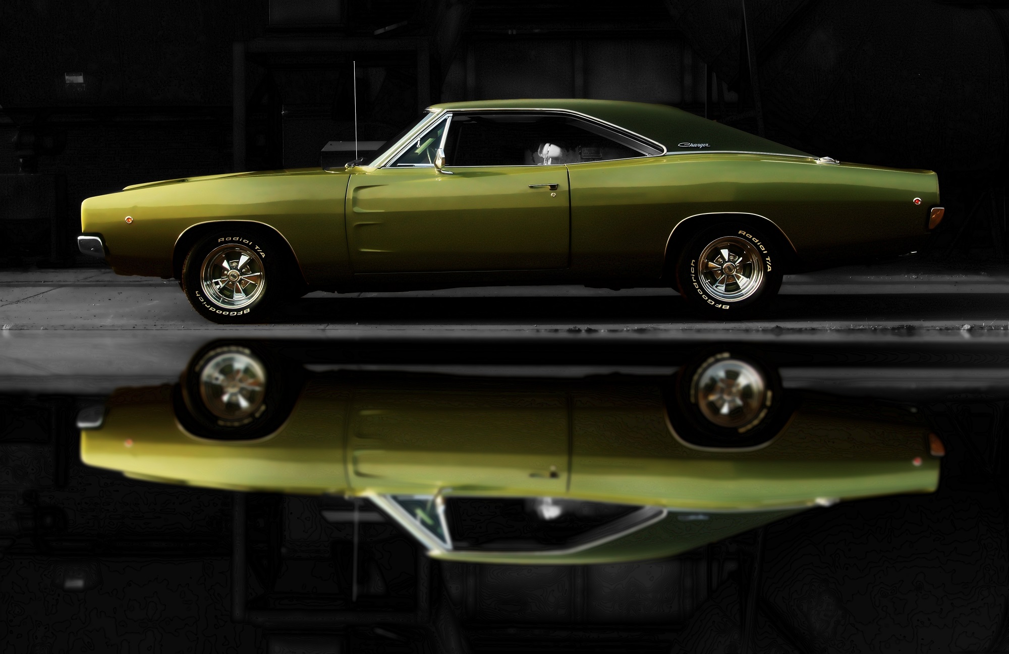 Free photo Dodge Charger reflection