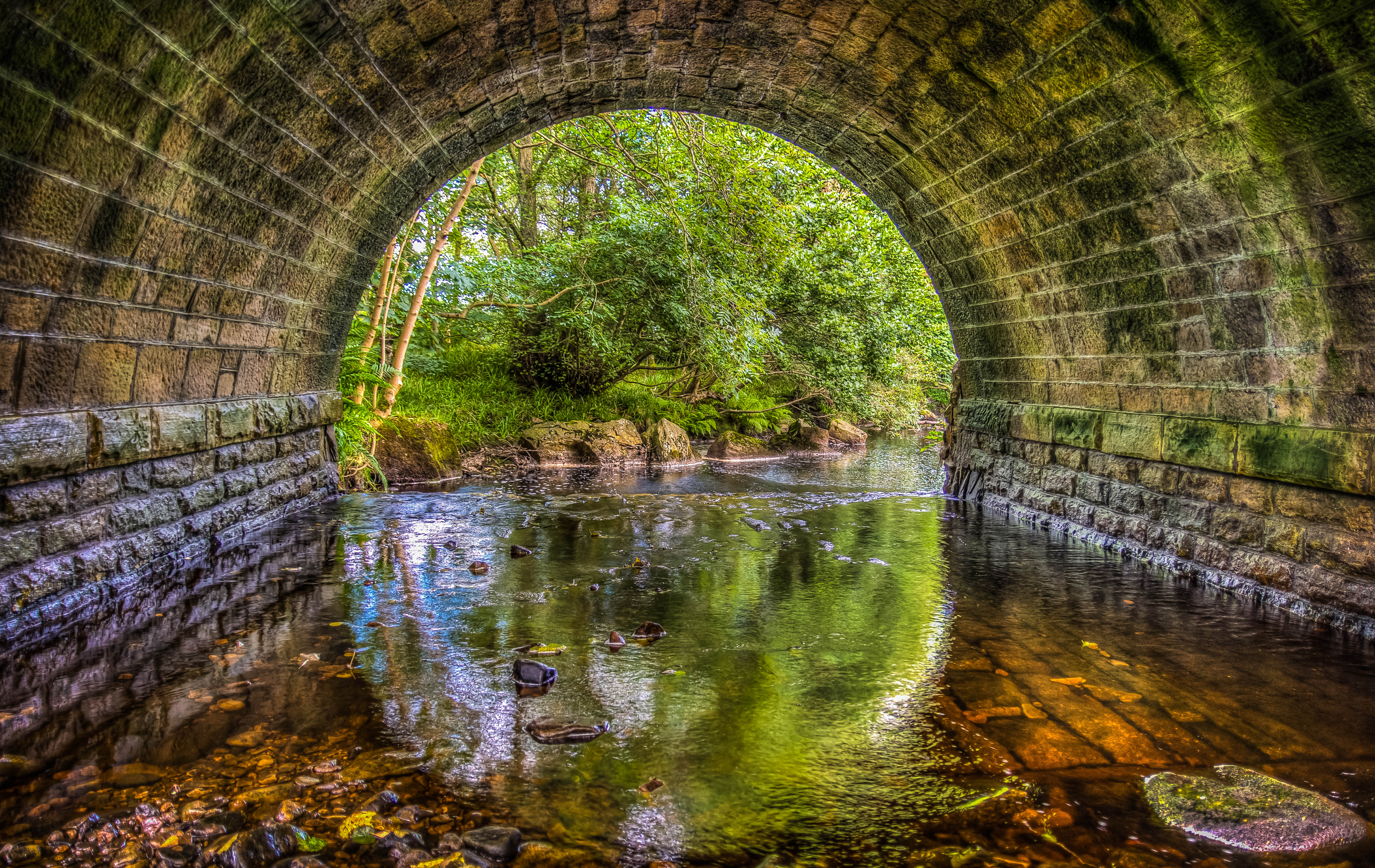 Wallpapers river bridge tunnel on the desktop