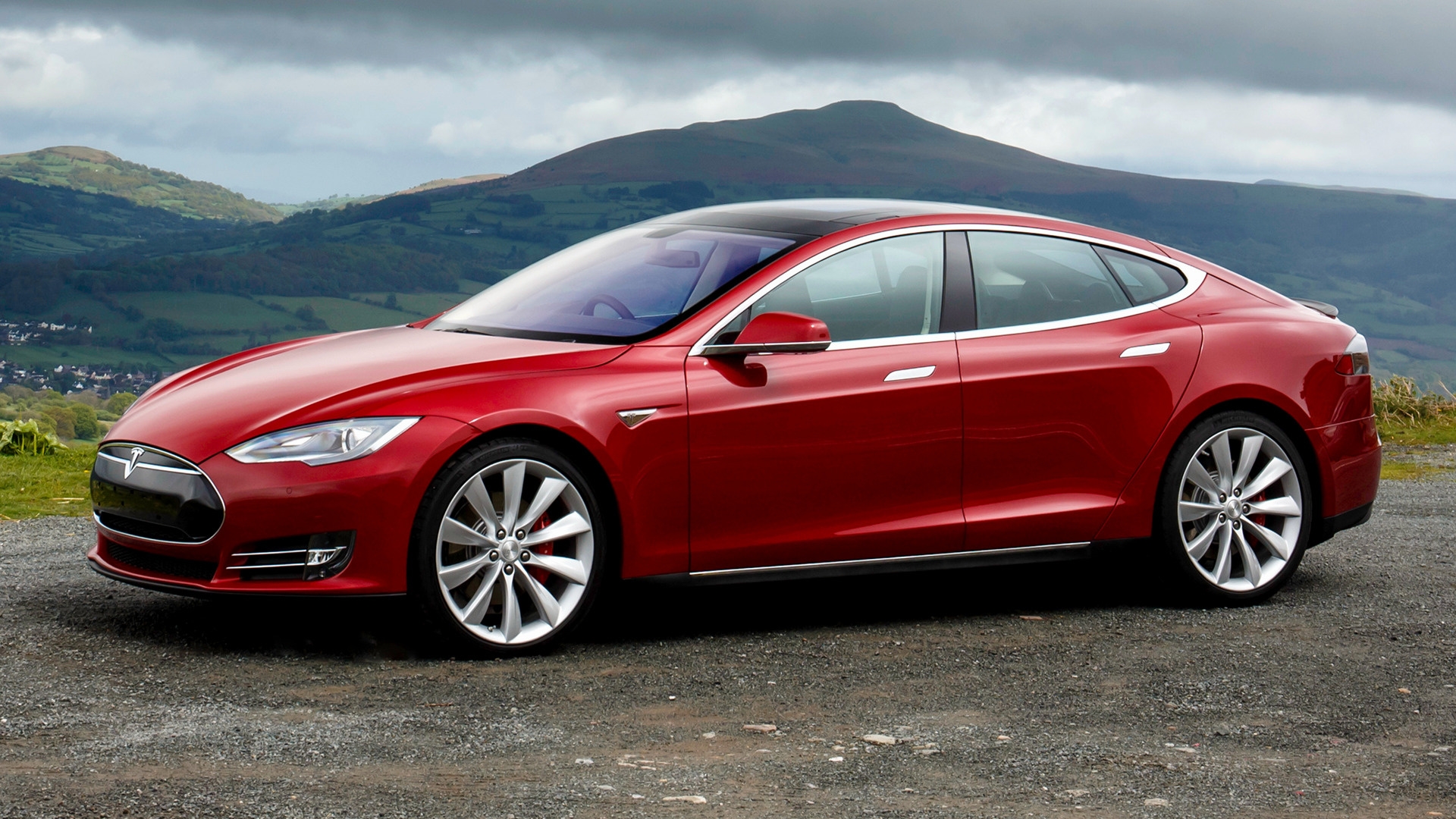 Free photo Red tesla model s.