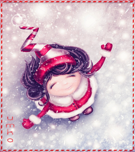 Открытка на тему зима девочка снег скачать бесплатно