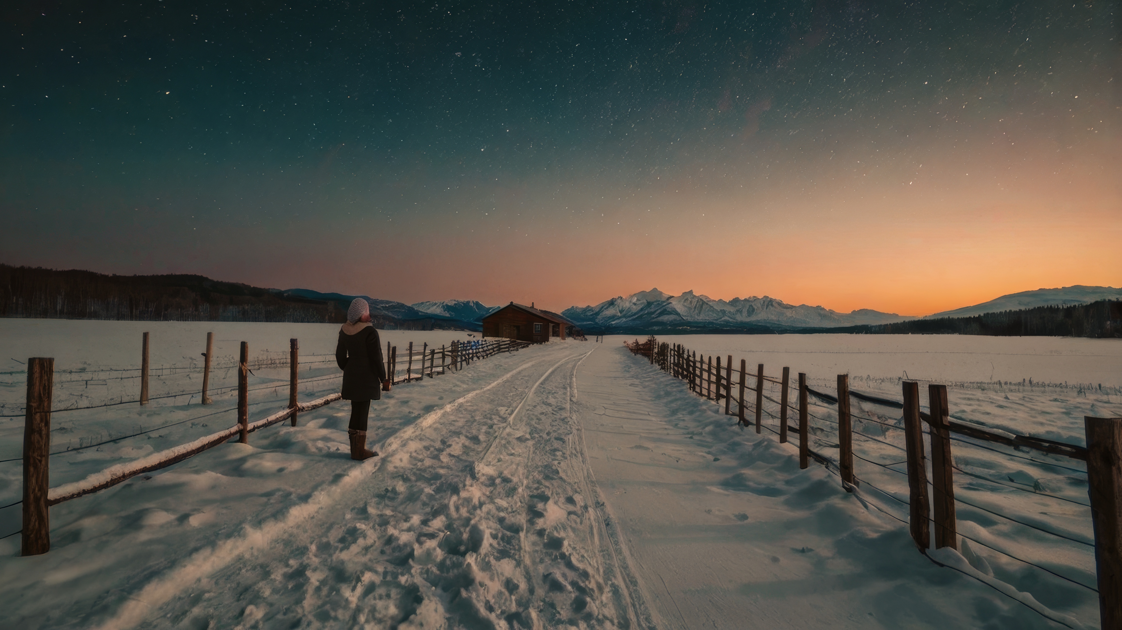 A person that is standing in the snow