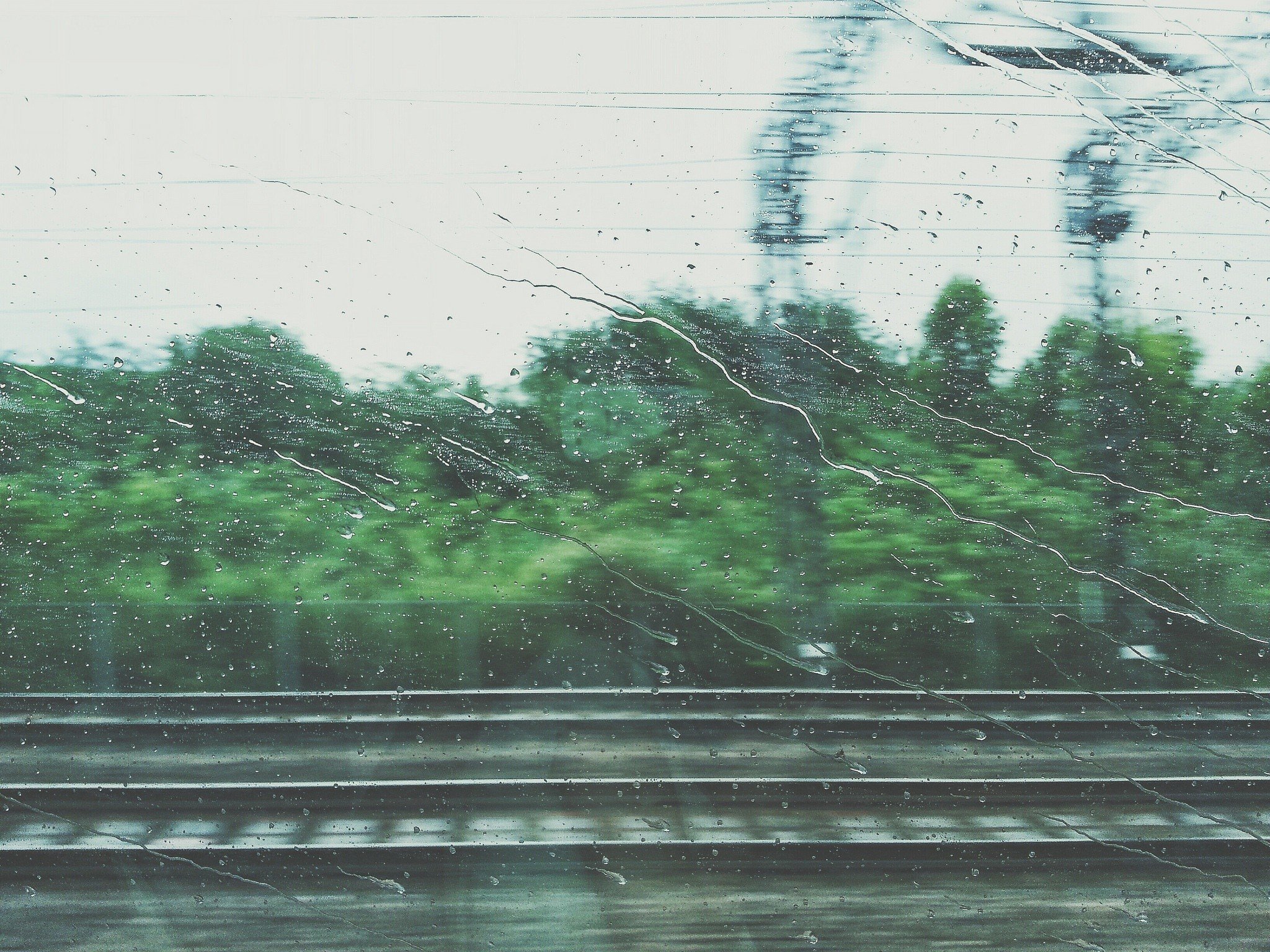 Wallpapers railway rain window on the desktop