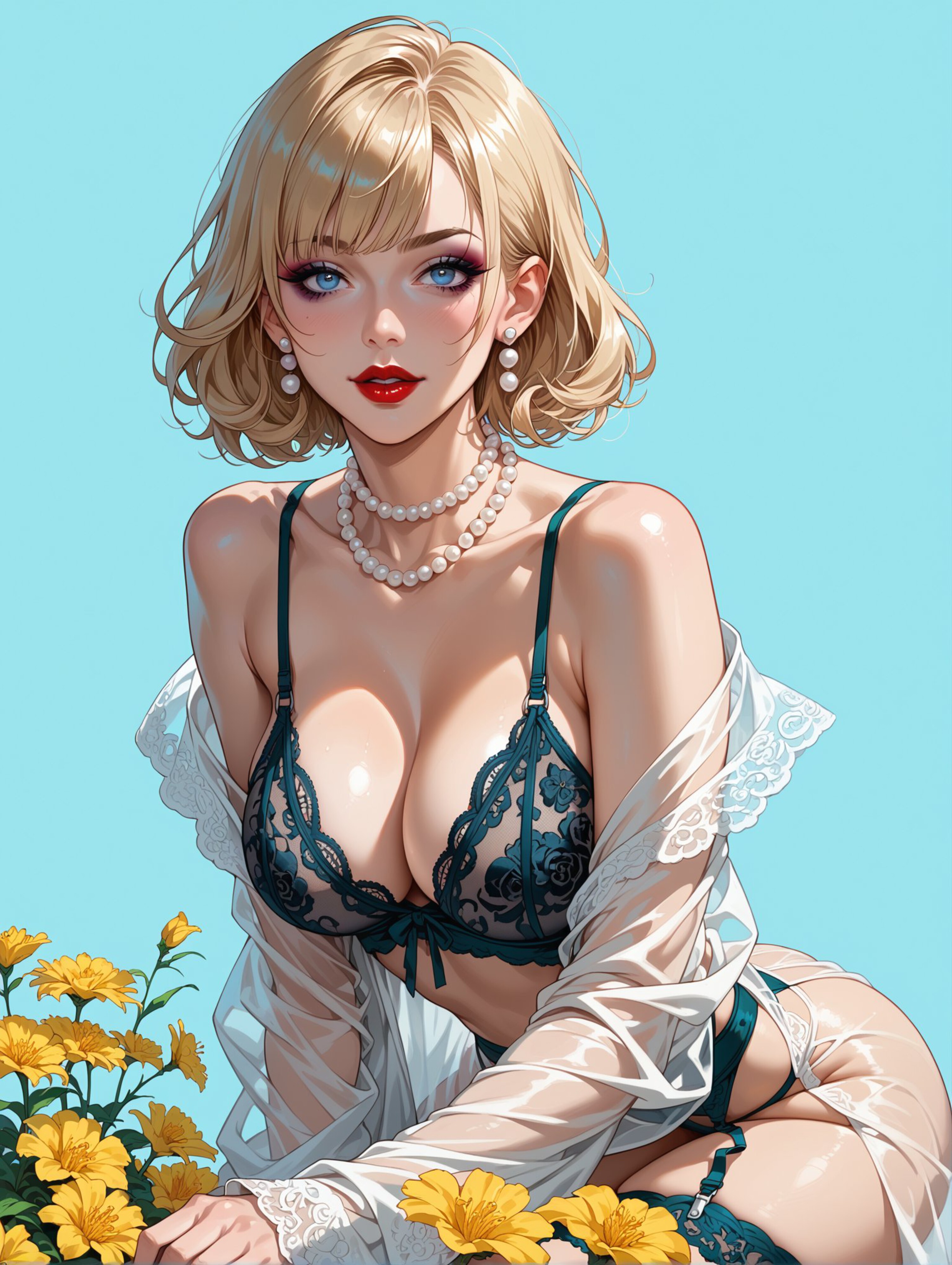 Free photo Blonde in lingerie