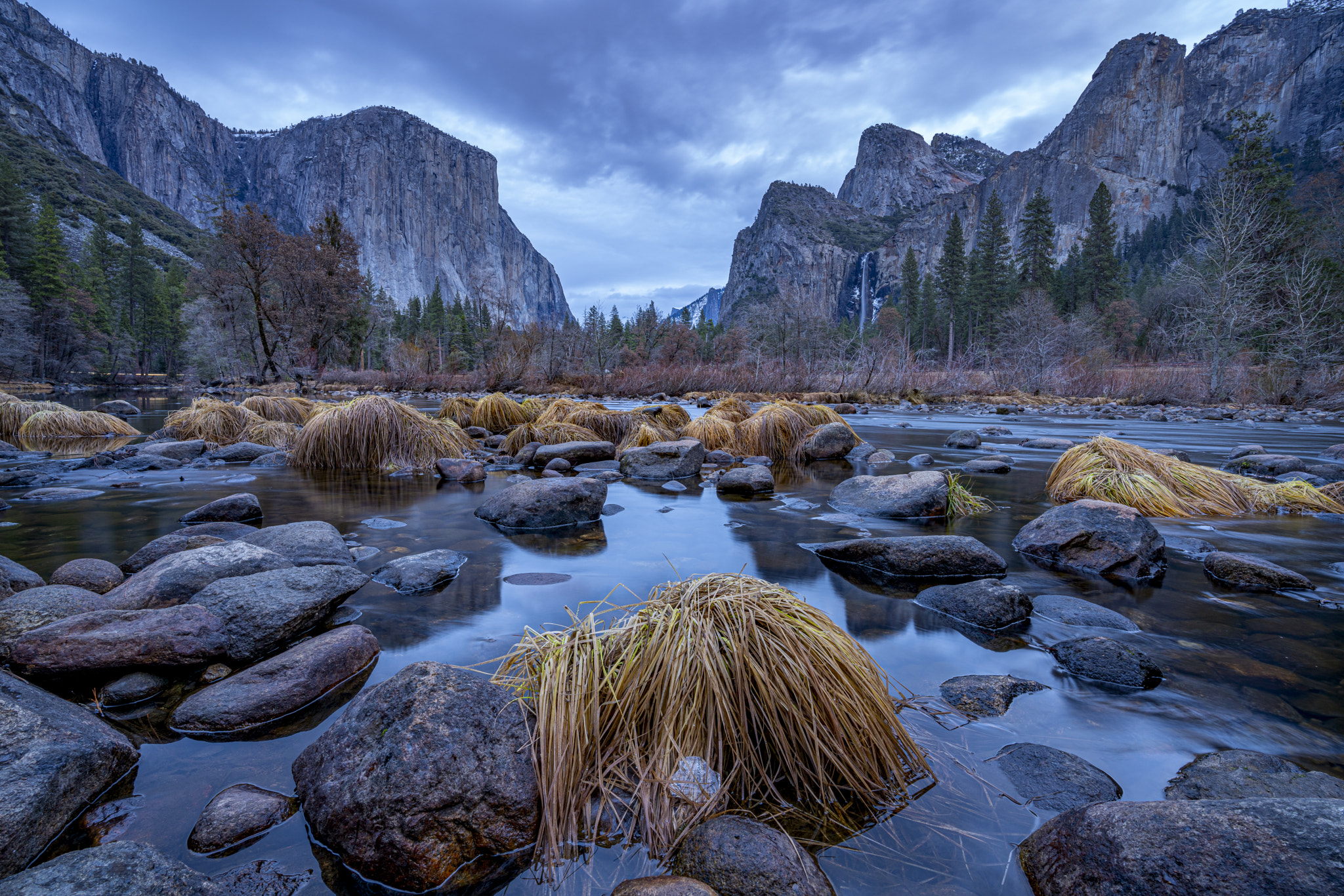 Обои Merced River рассвет деревья на рабочий стол