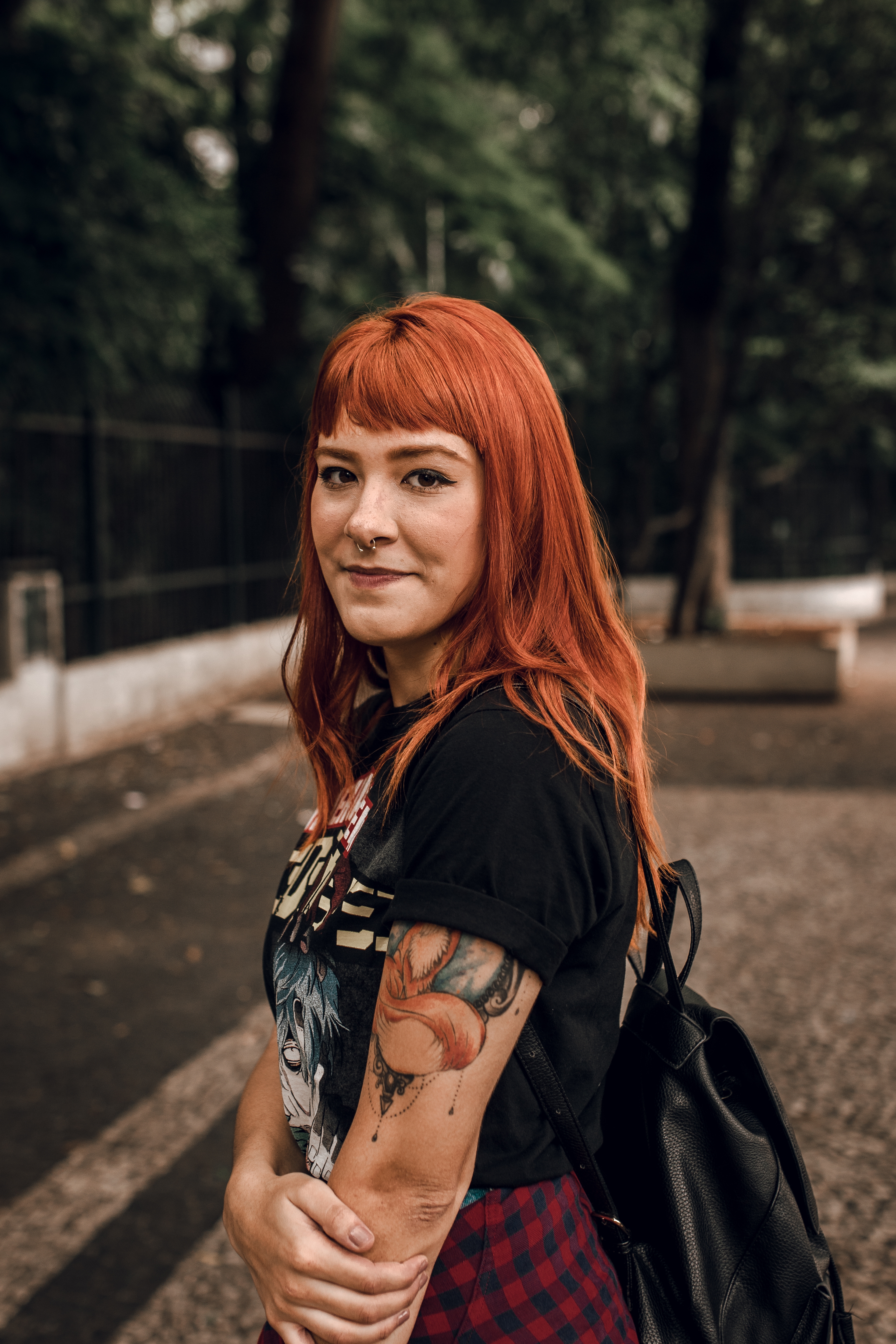 Wallpapers woman red hair tattoo on the desktop