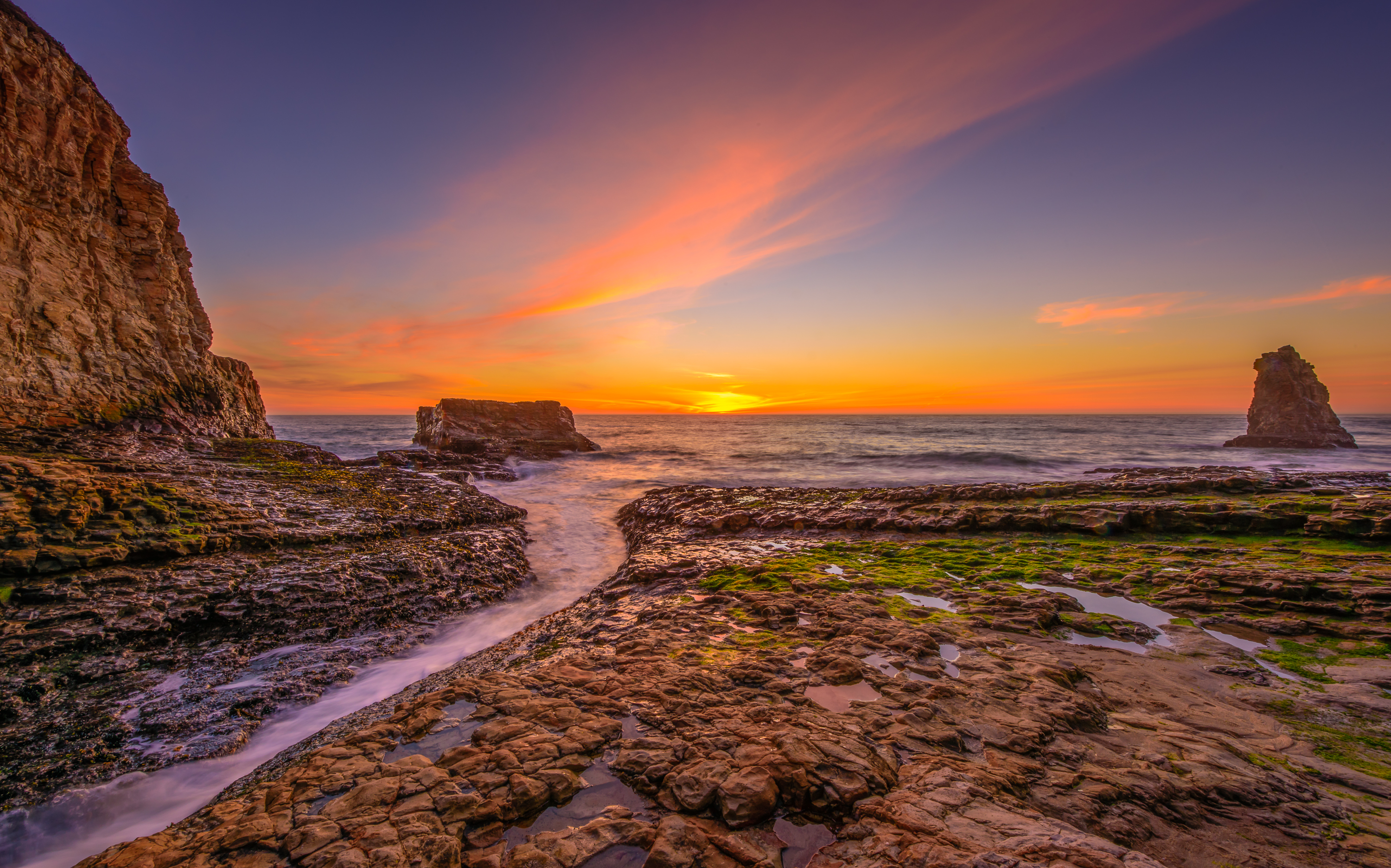 Wallpapers Santa Cruz California sunset on the desktop