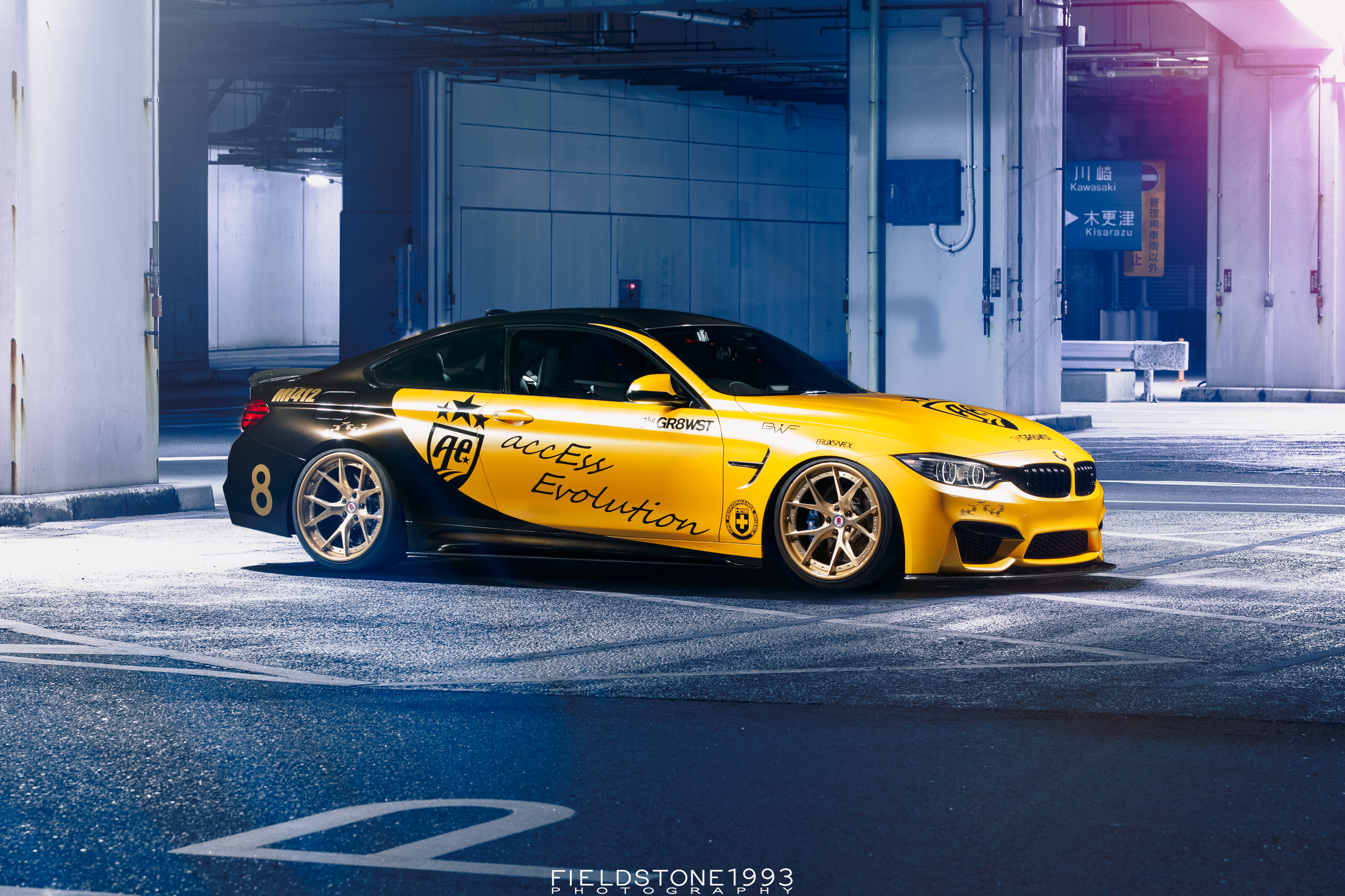 Yellow and black BMW M4