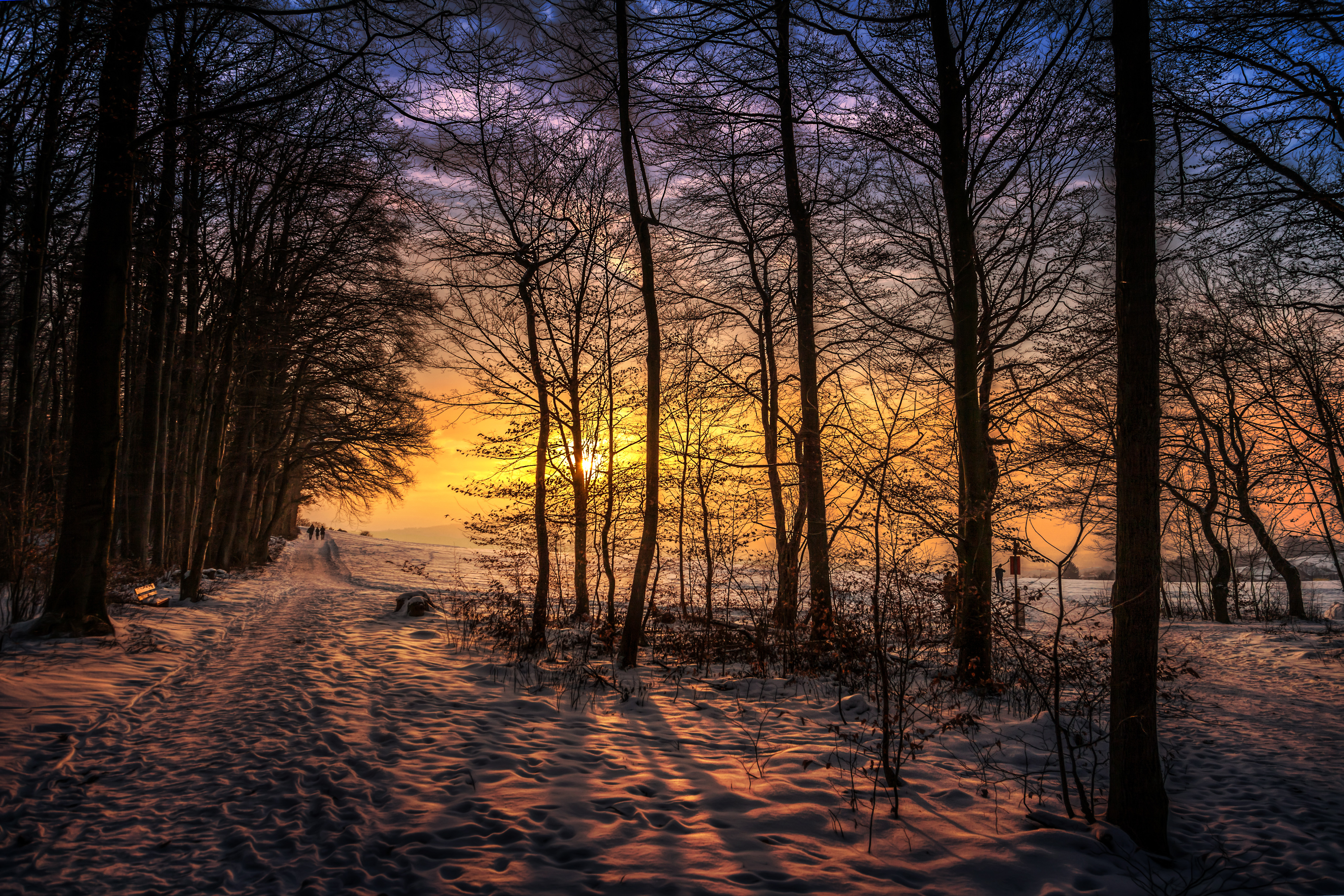 Free photo Wallpaper snow, sunset