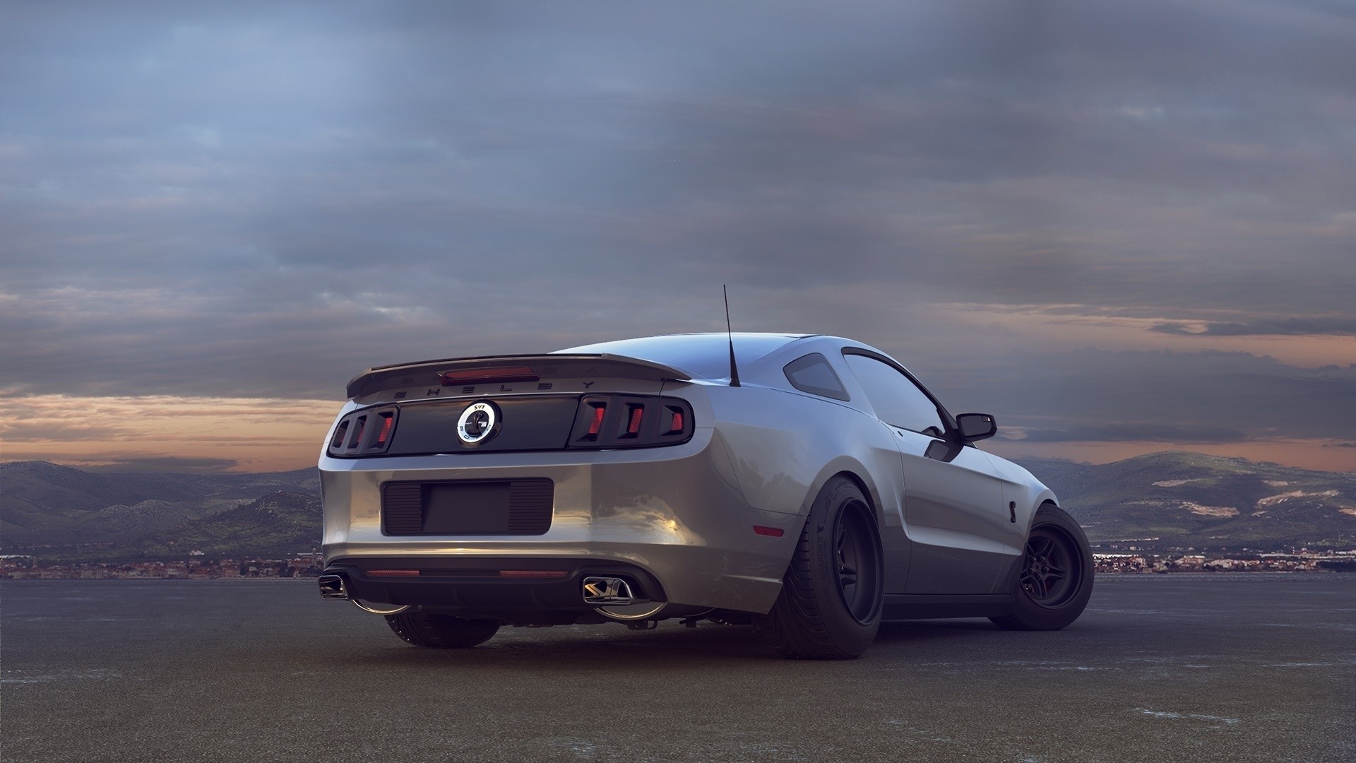 Free photo A picture of the rear end of the Ford Mustang GT.