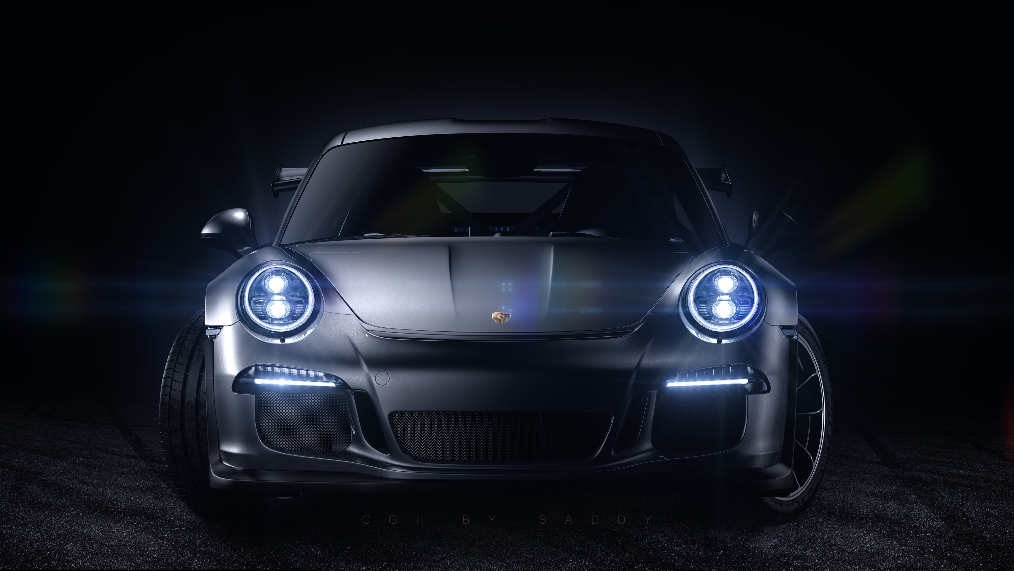 Wallpapers front of view from front Porsche 911 on the desktop