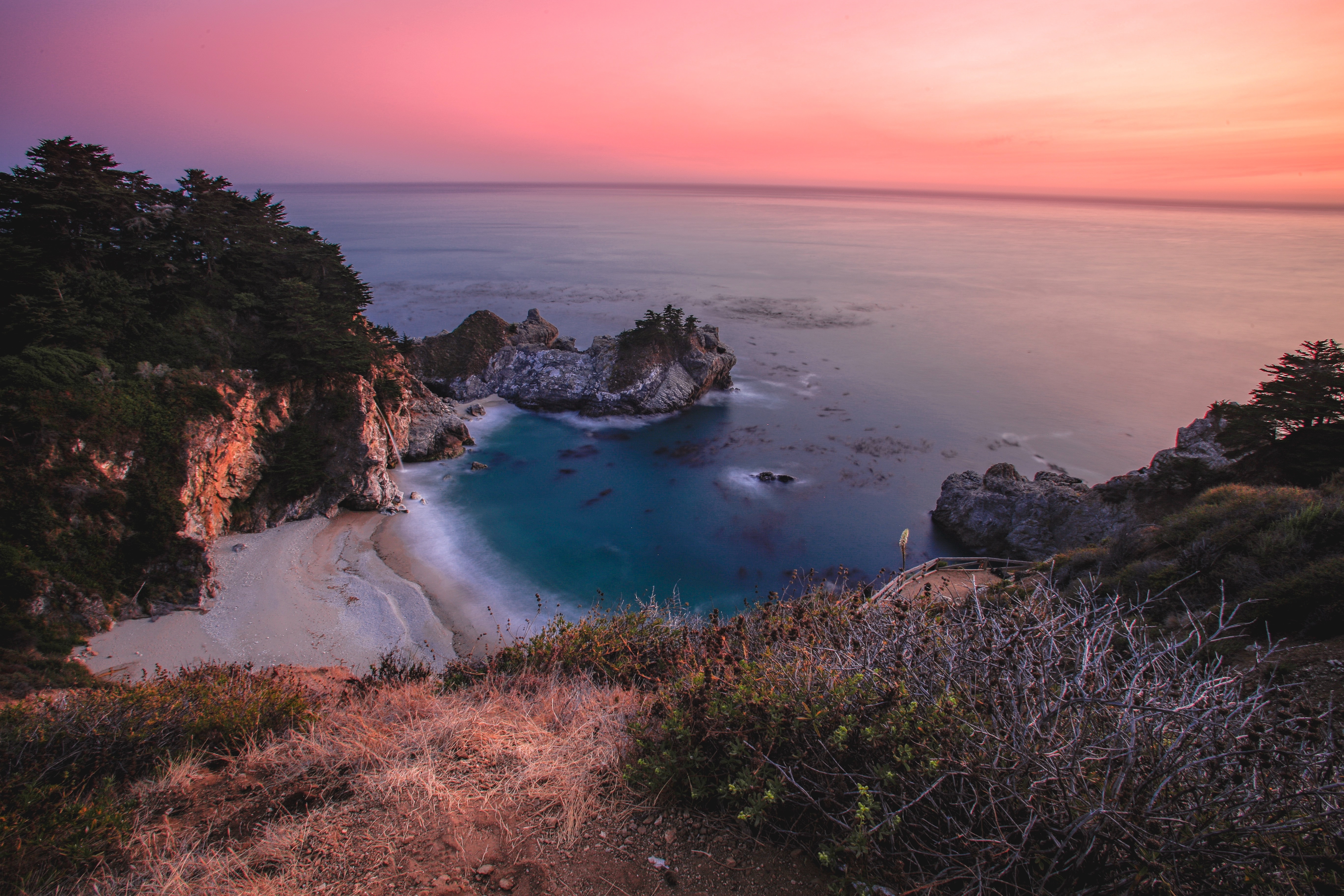 免费照片夕阳下的美丽海湾