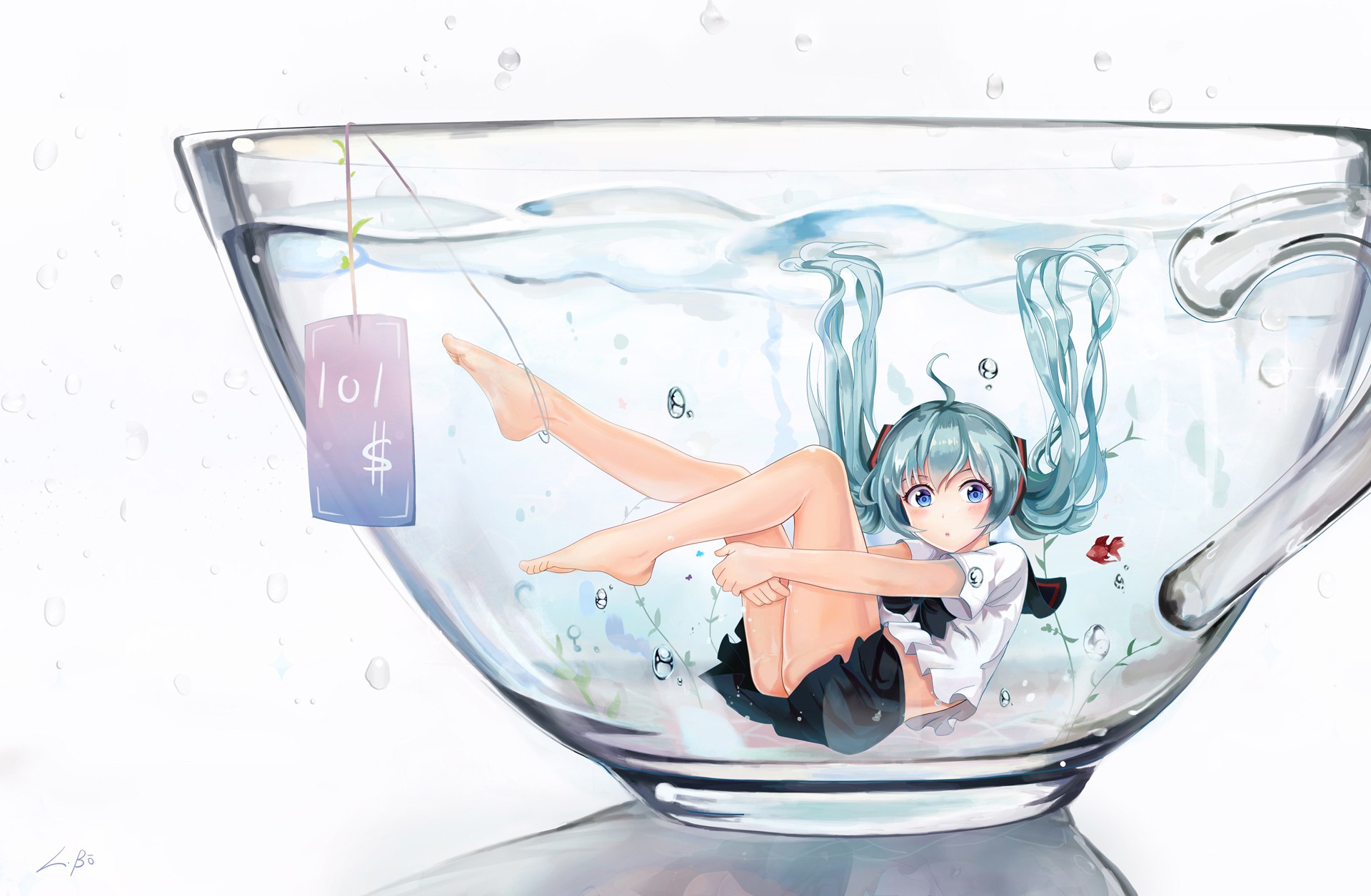 Free photo Anime girl in a tea mug.