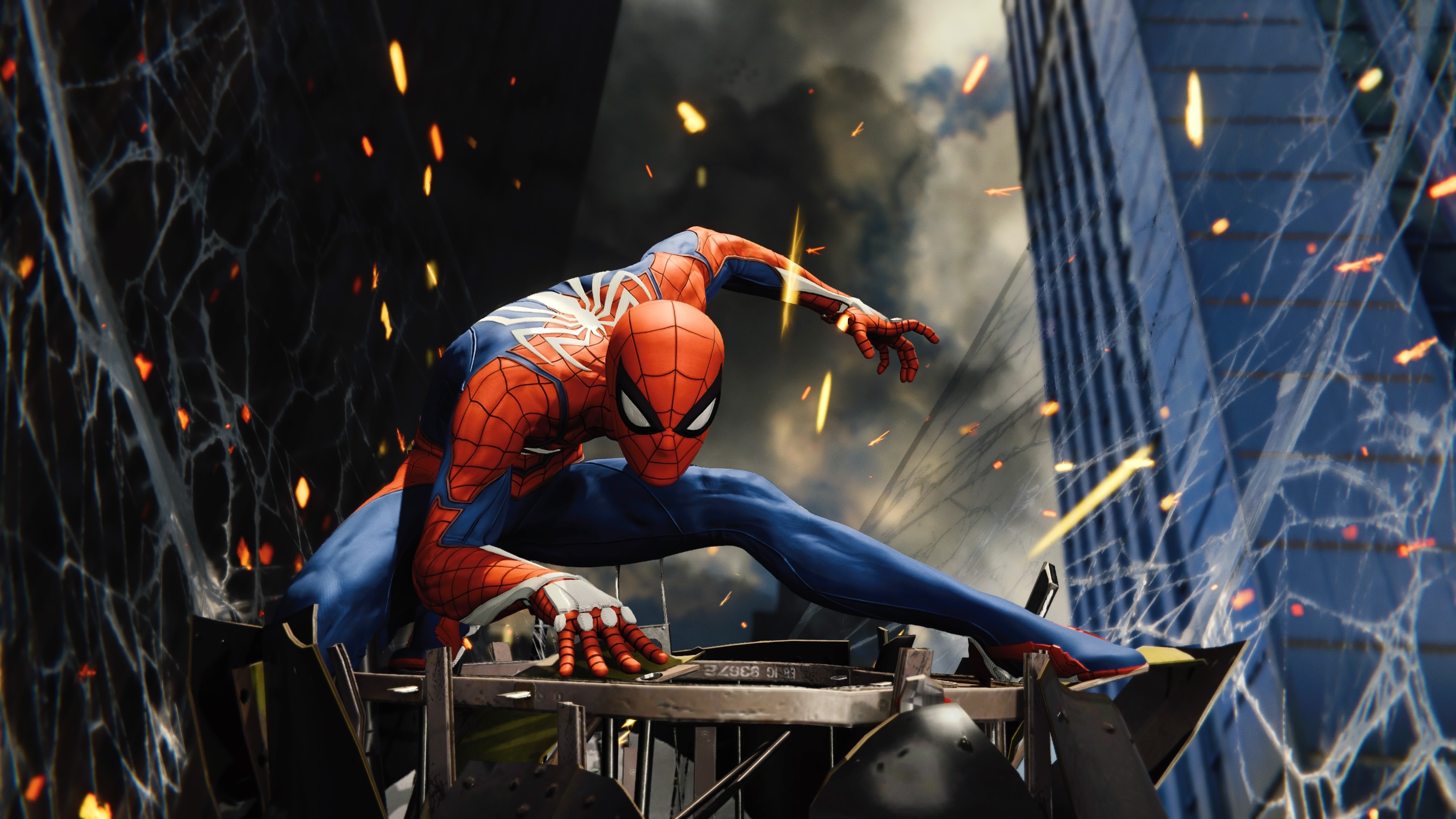 Wallpapers superheroes the 2018 Games spider web on the desktop