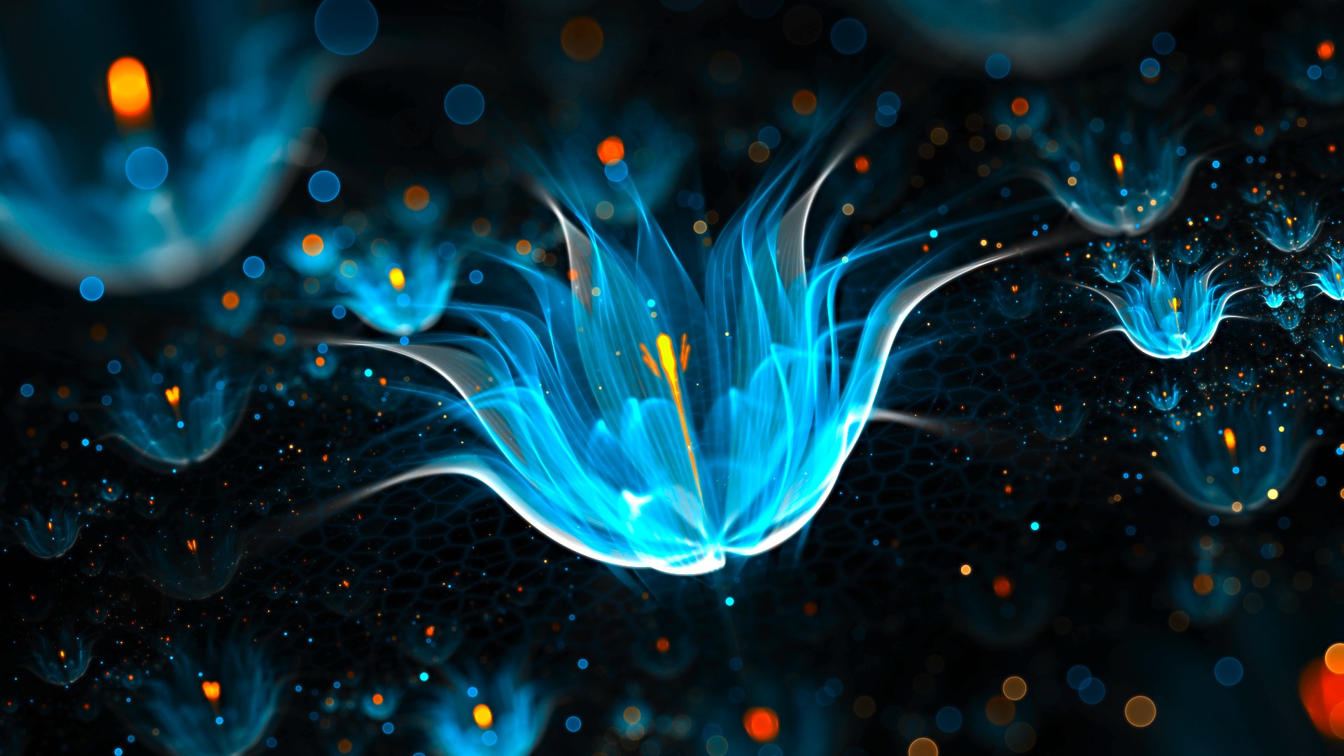 Wallpapers illustration neon space on the desktop