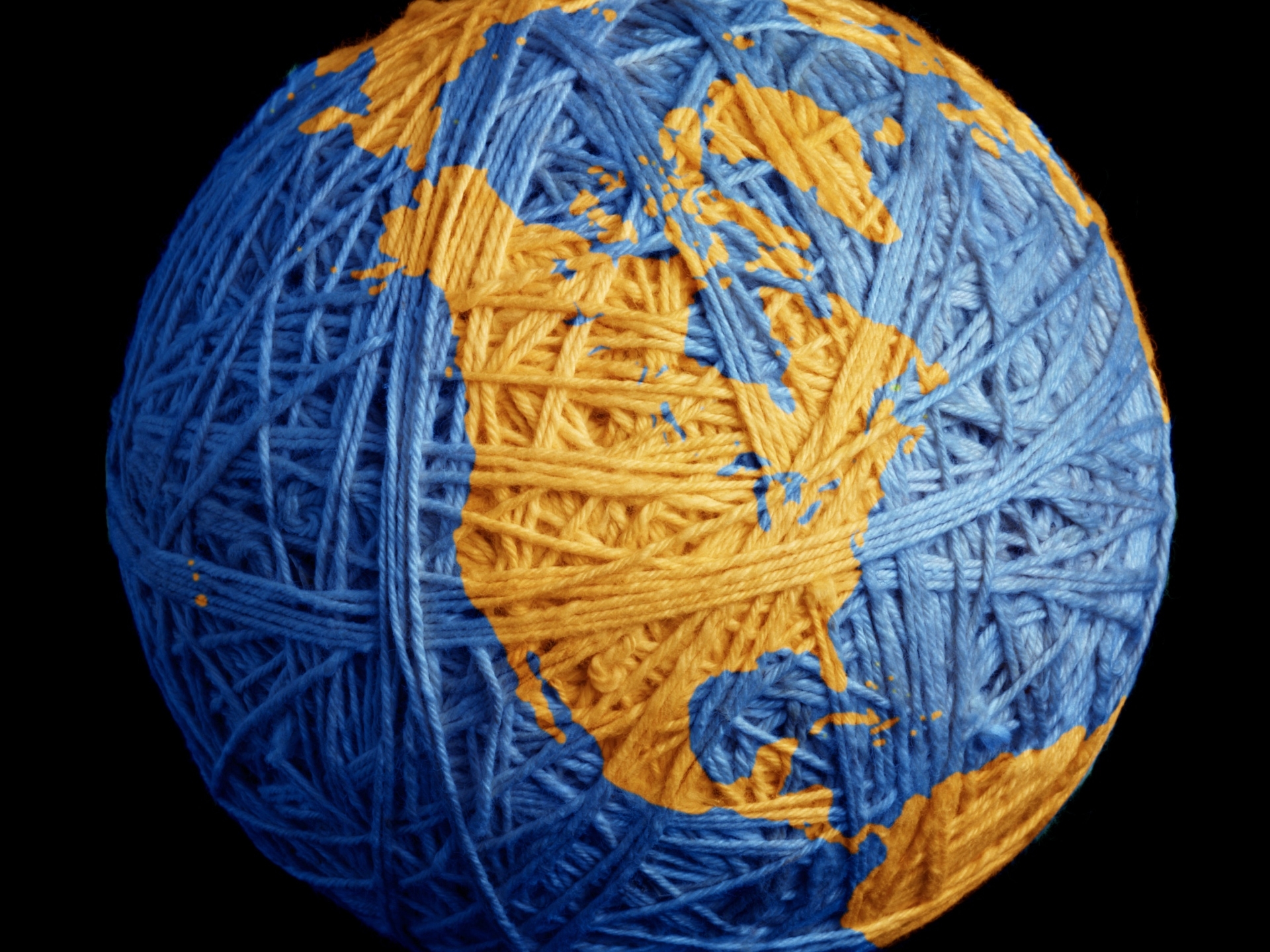 Wallpapers tangle threads globe on the desktop