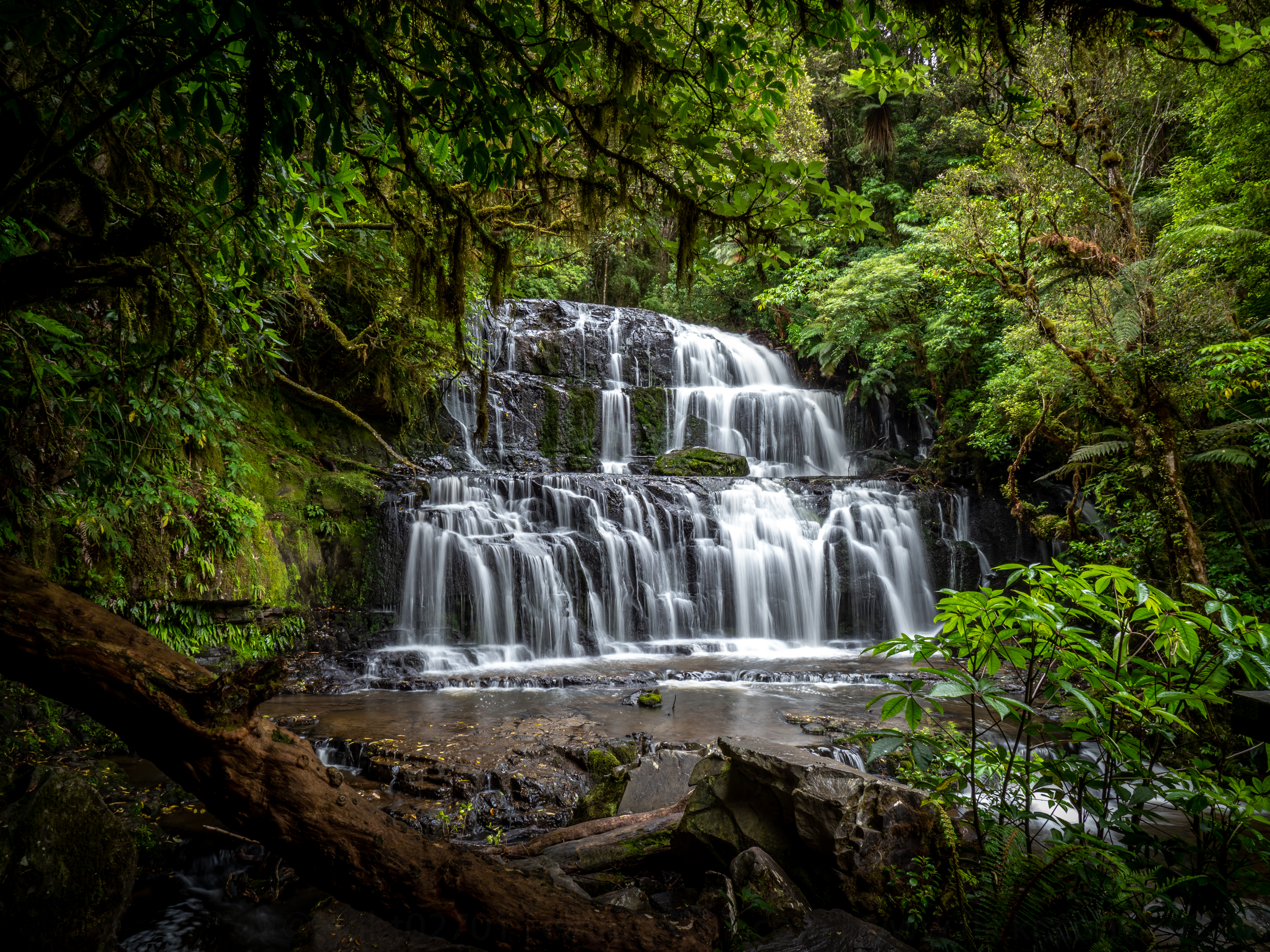 Wallpapers landscapes waterfall in the forest nature on the desktop